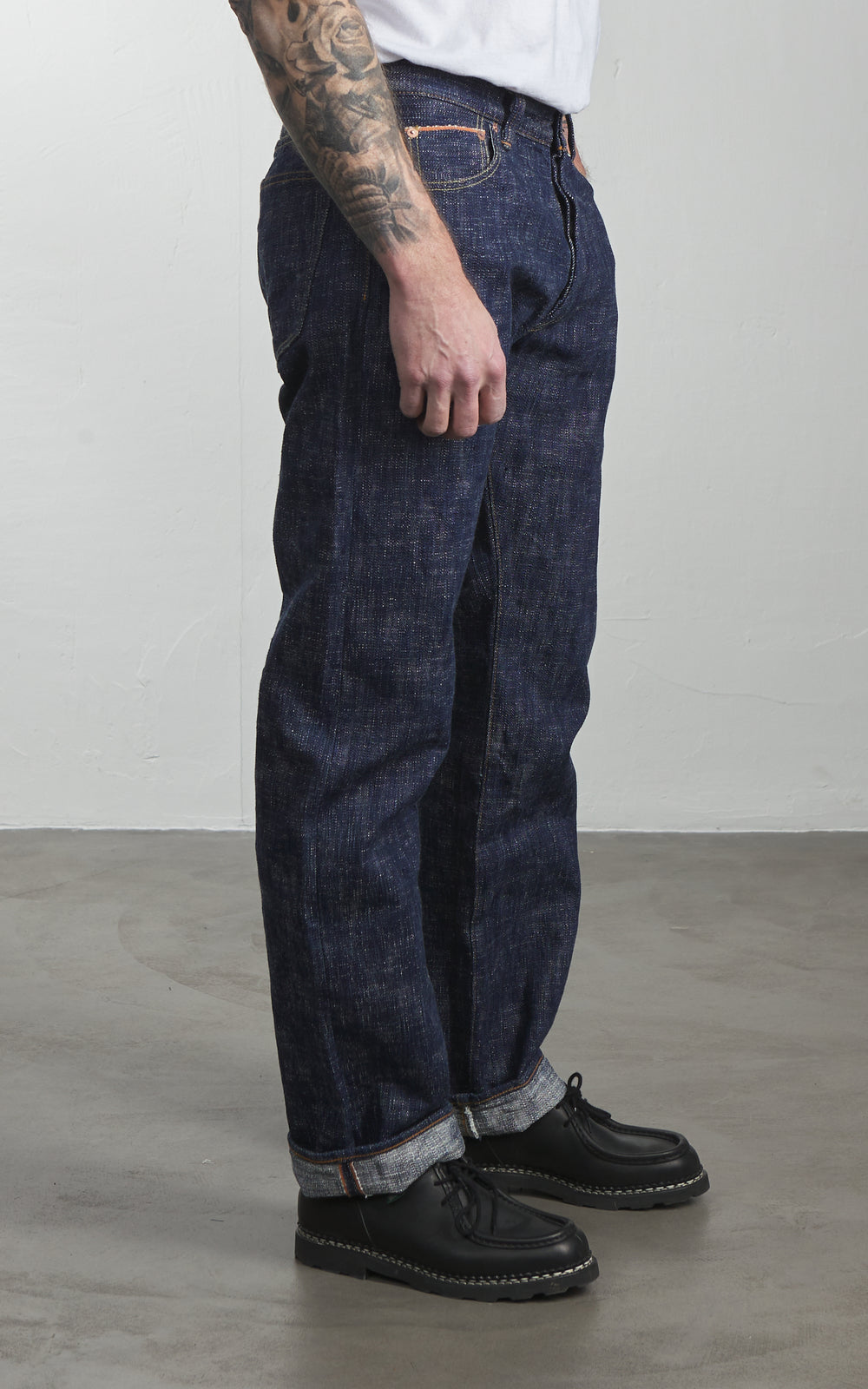 Graph Zero Skein Dyed Slim Straight Jeans Grün/Indigo 15oz