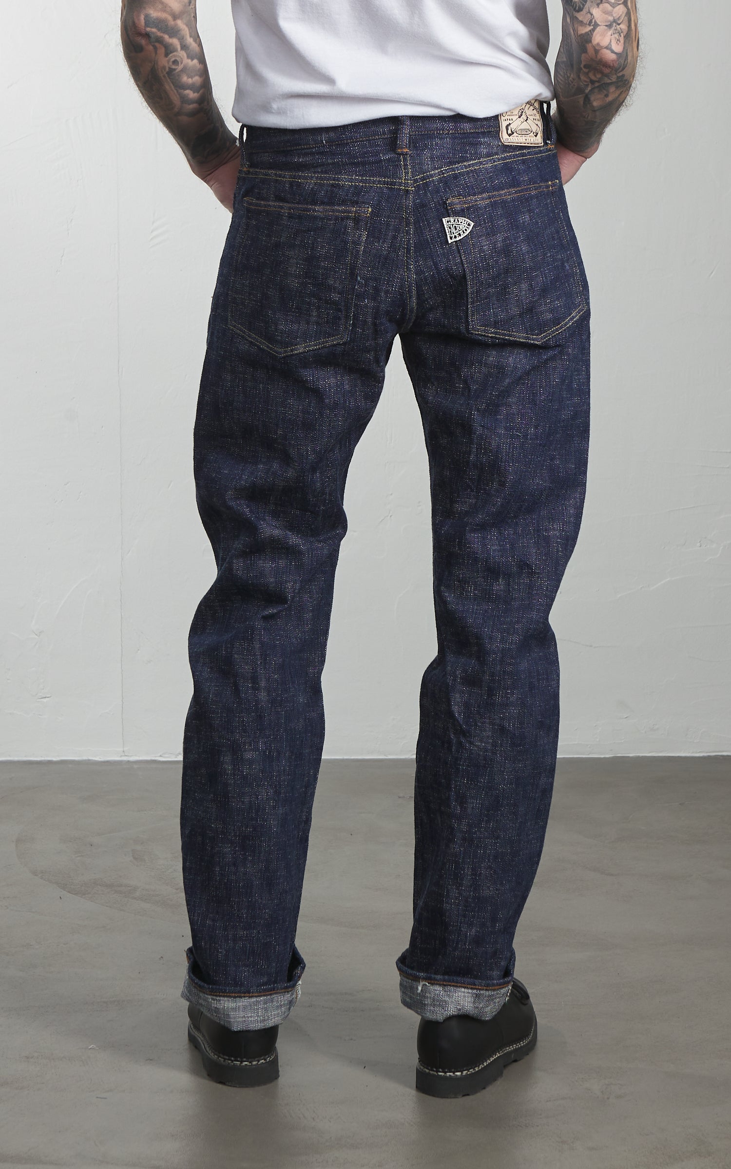 Straight ジーンズ Graph Zero Skein Dyed Slim Straight Jeans Green/Indigo 15oz