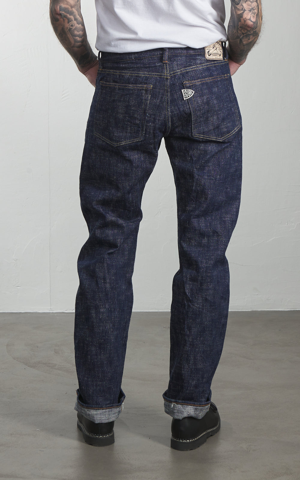 Graph Zero Skein Dyed Slim Straight Jeans Grün/Indigo 15oz