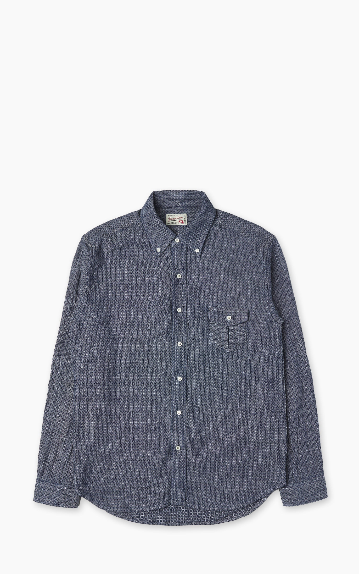 Graph Zero Officer L/S Shirt Indigo Plaid