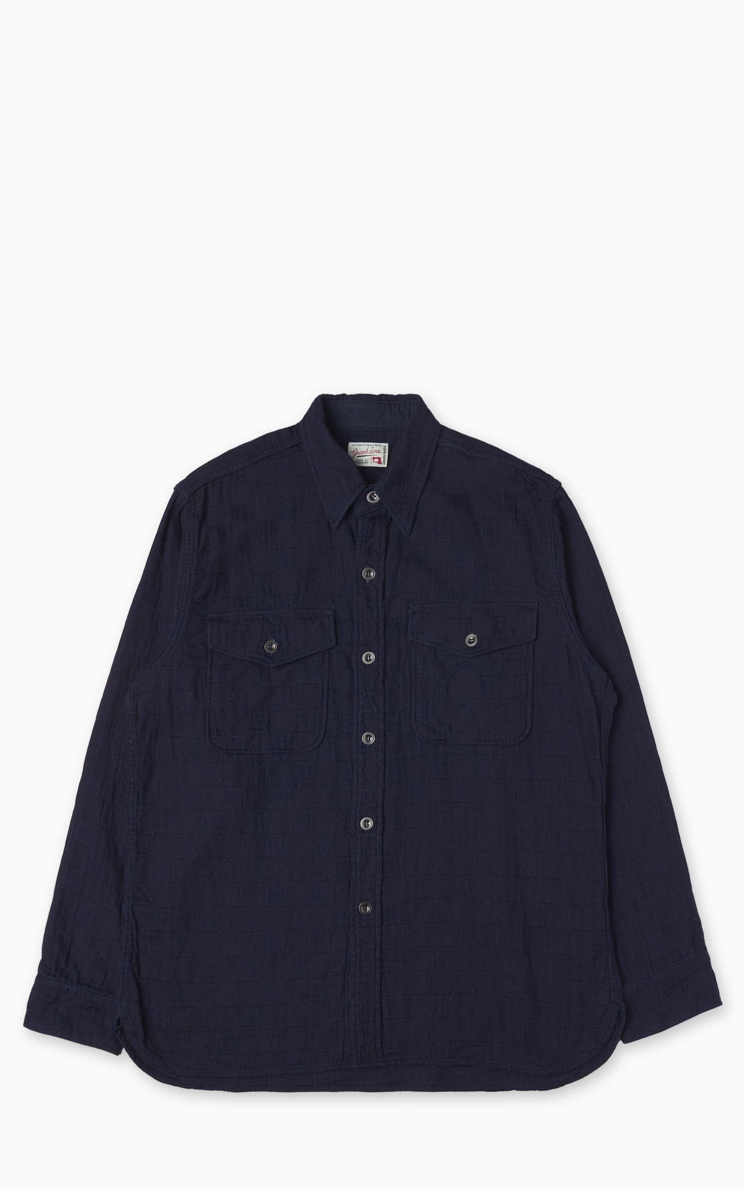 Graph Zero Officer L/S Shirt Indigo Plaid