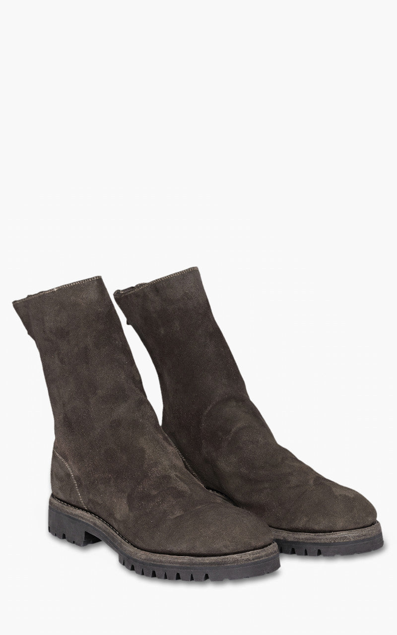 Guidi 788V Back Zip High Boot Calf Reverse Charcoal Brown