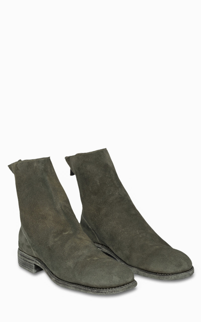 Guidi 986 Back Zip Boot Calf Reverse Military Green/Grey