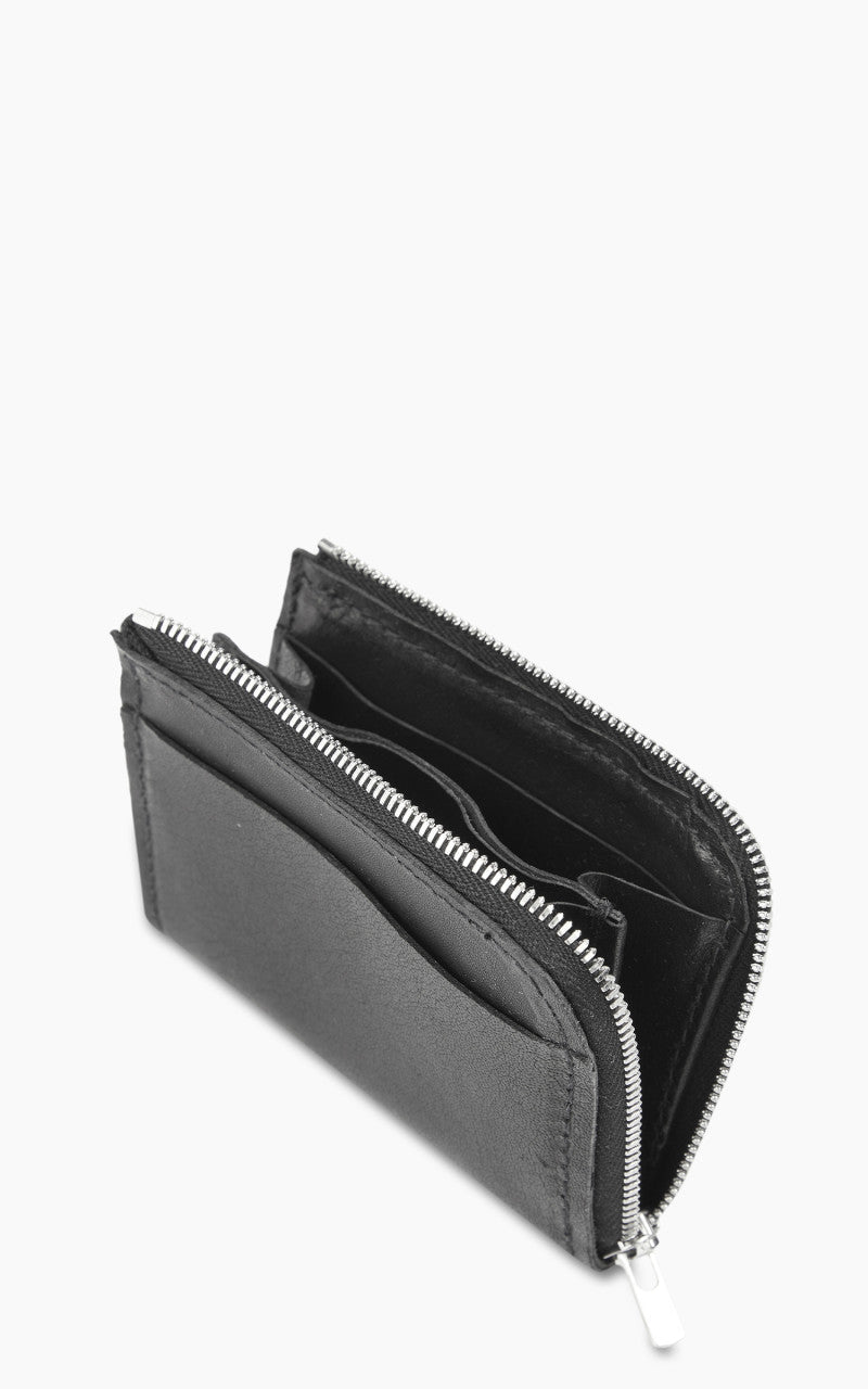 Guidi W7 Zip Wallet Leather Pressed Kangaroo Black