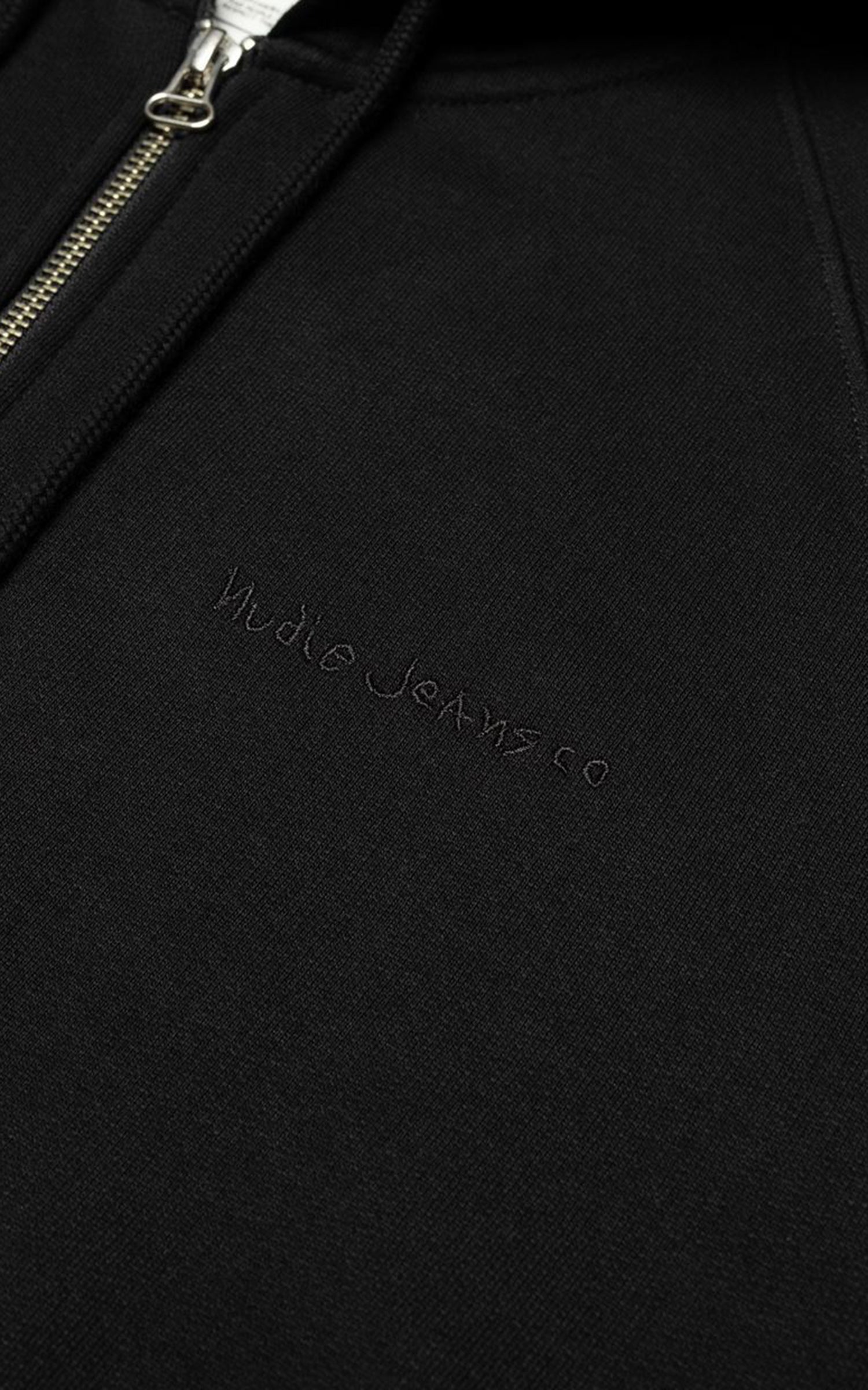 Nudie Jeans Gunde Logo Zip Black