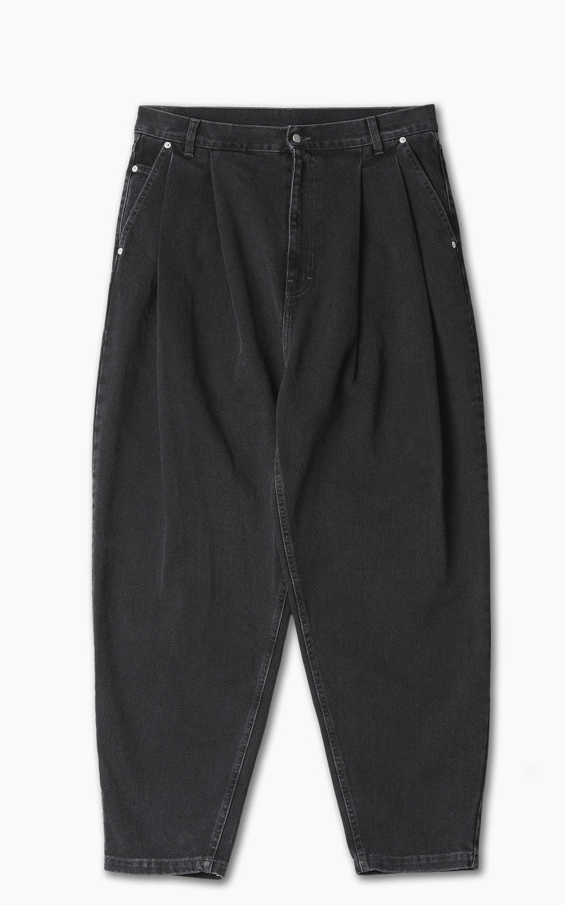 Hed Mayner Pleated Denim Black Stone Washed