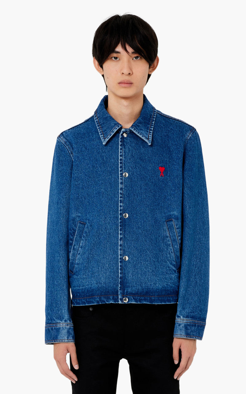 AMI Paris Ami De Coeur Buttoned Denim Jacket Used Blue