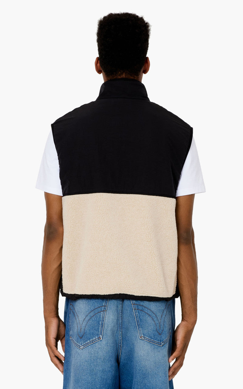 AMI Paris ADC Sleeveless Zipped Sherpa Jacket Natural/Black