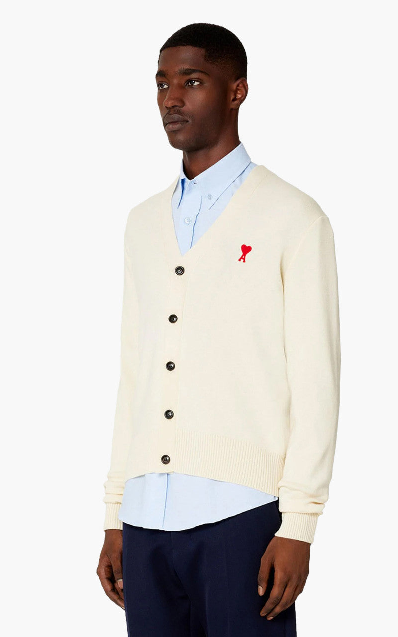 AMI Paris Ami De Coeur Cardigan Vanilla