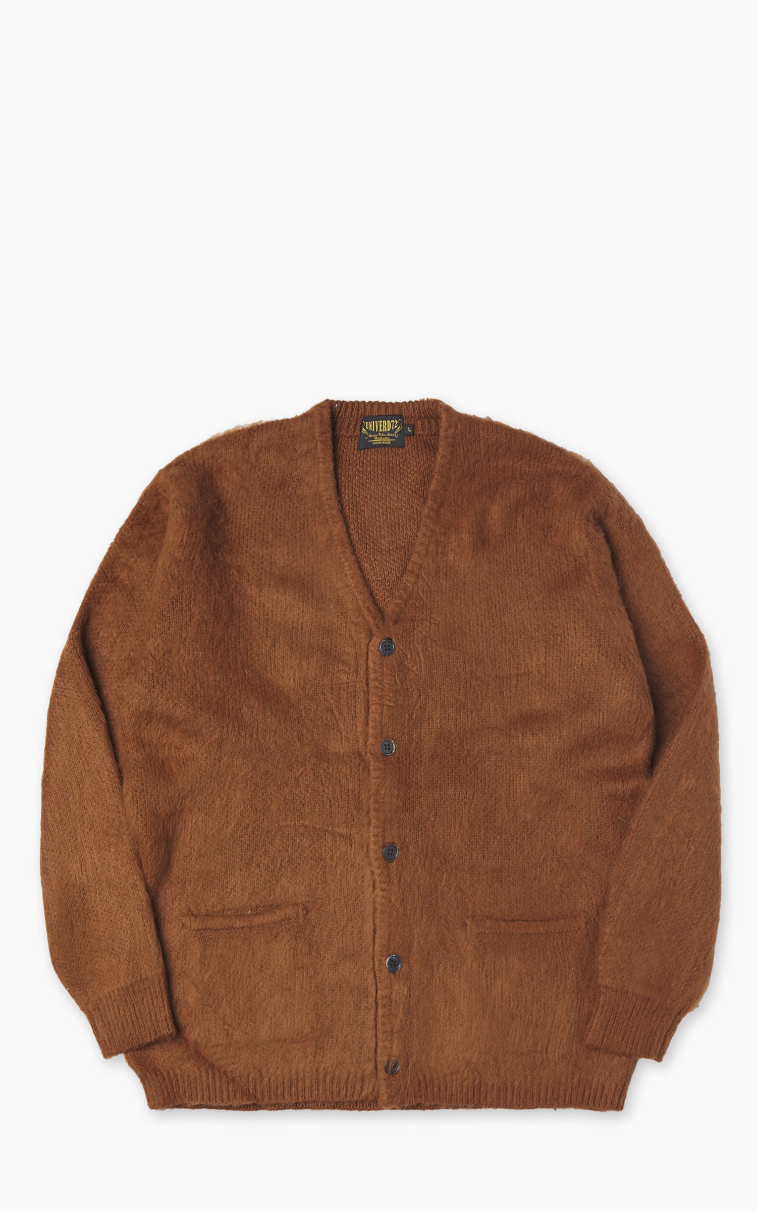Houston UNIVERD72 Mohair Touch Brushed Cardigan Brown