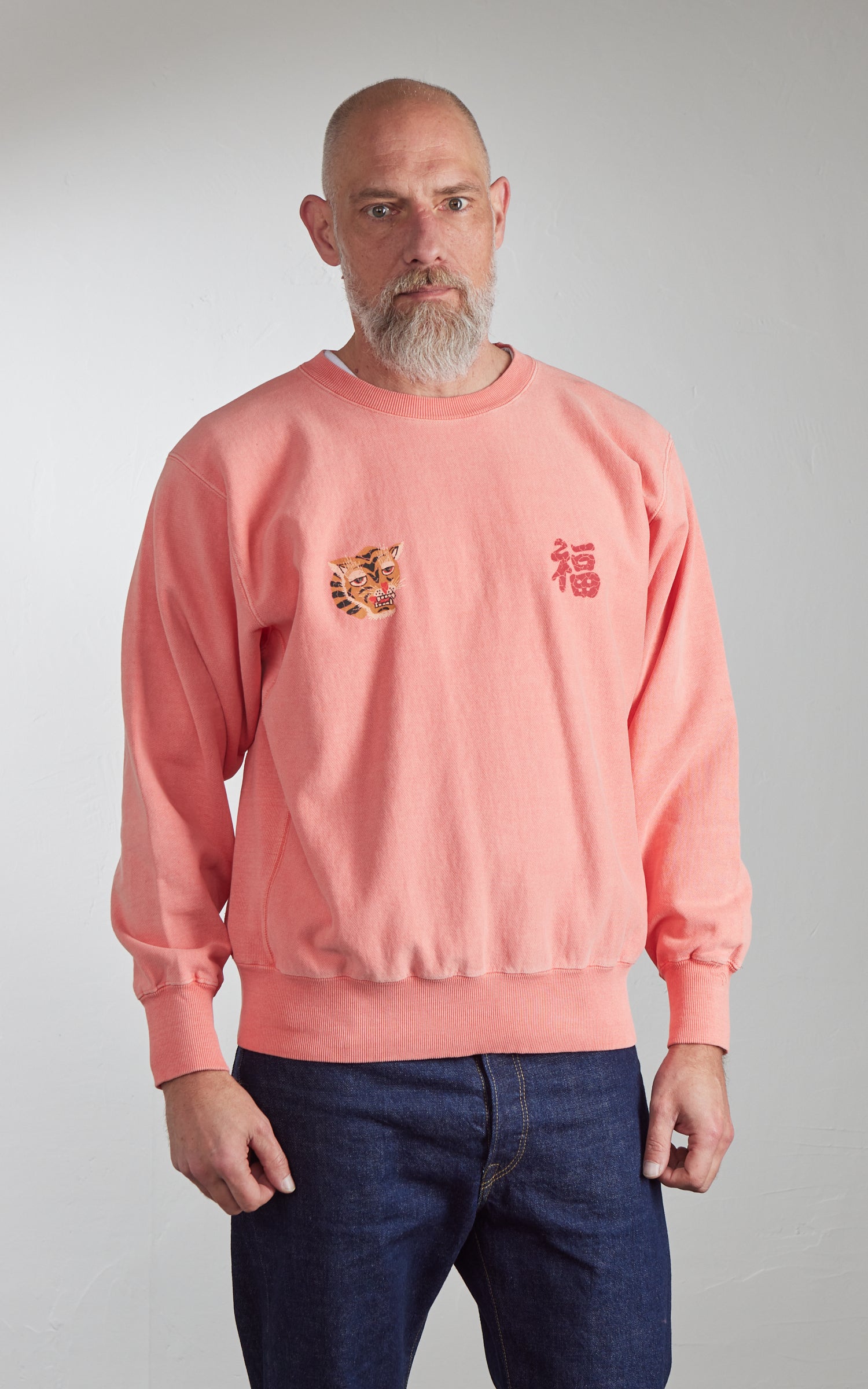 Houston Pigment Dyed Vietnam Map Sweatshirt Salmon Pink