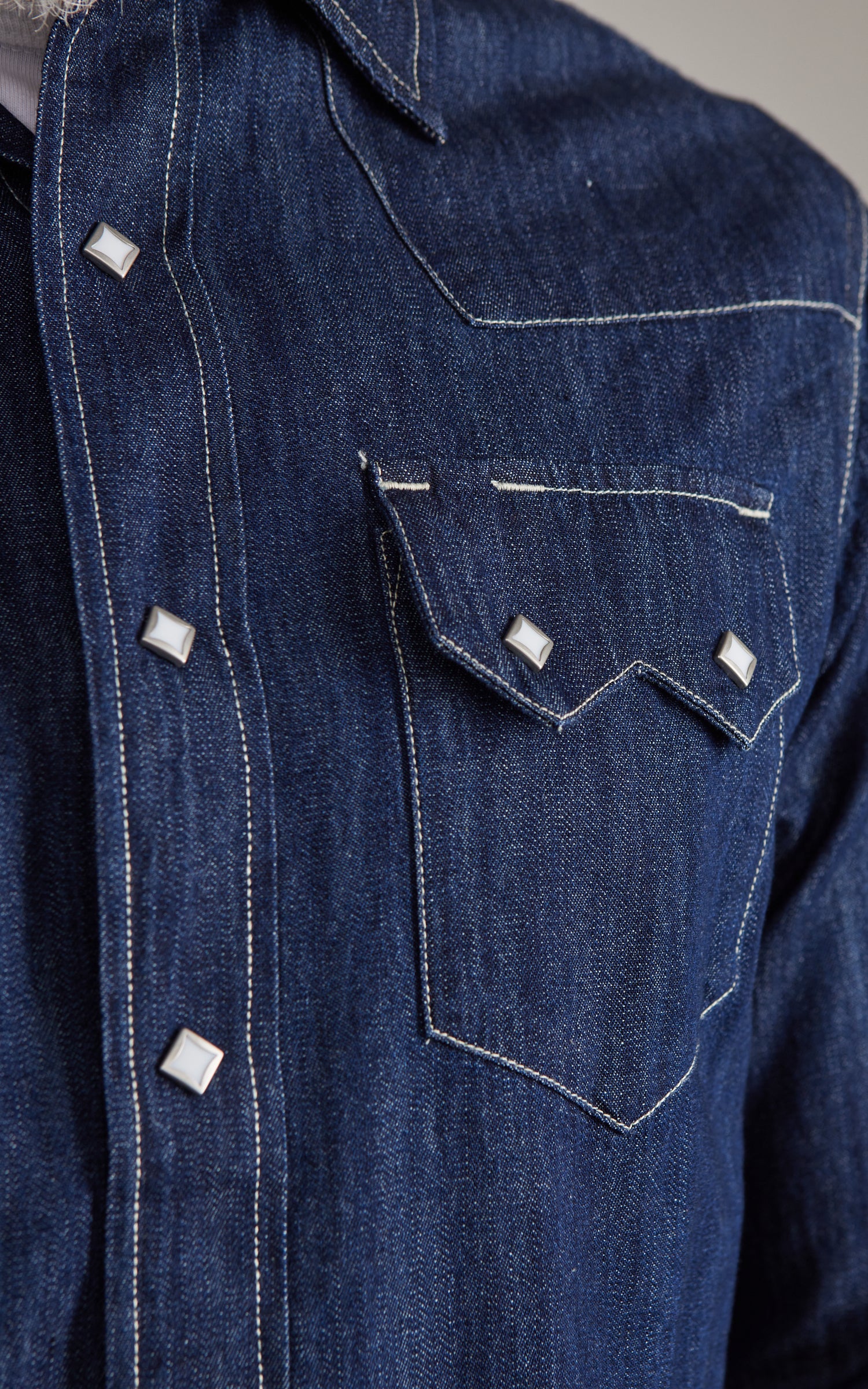Houston Denim Western Shirt One Wash Indigo