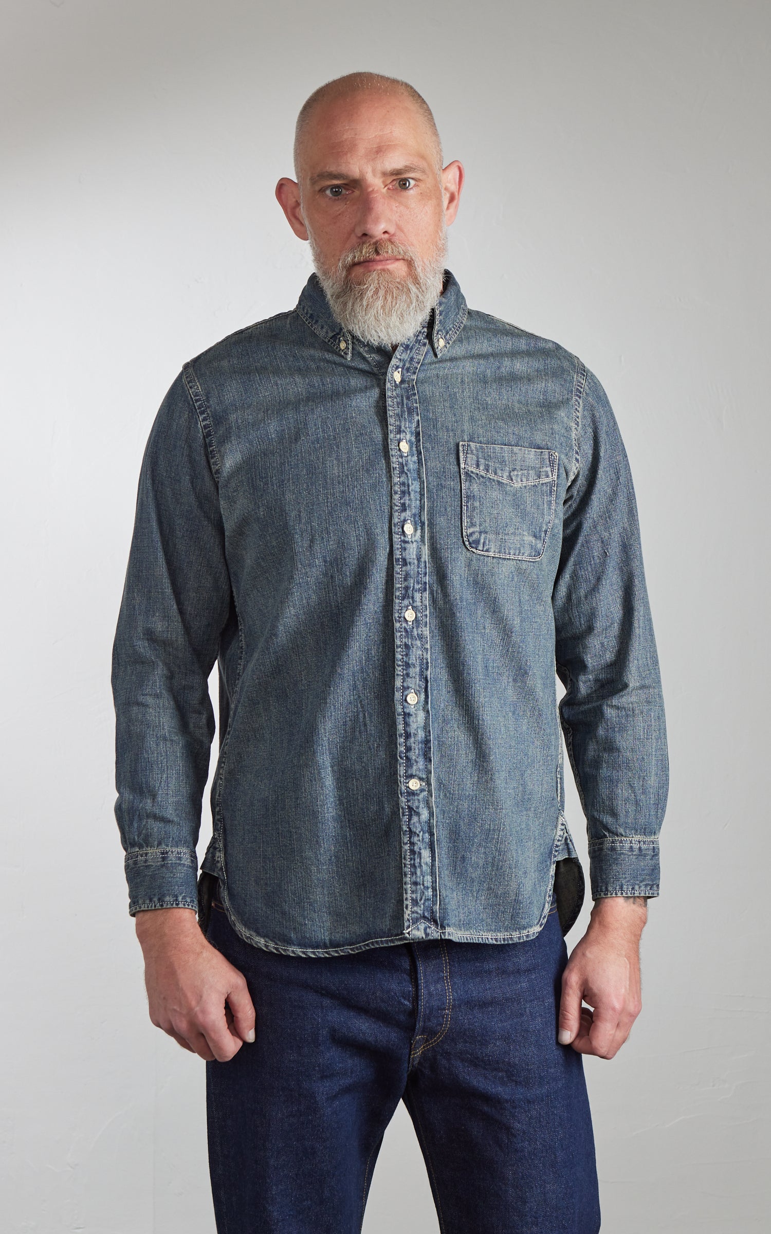 Houston Denim BD Shirt Vintage Wash Indigo