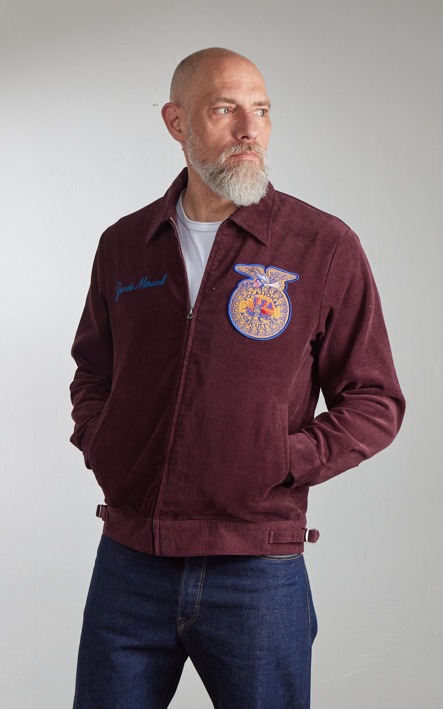 Houston Corduroy Embroidery FFA Jacket Burgundy