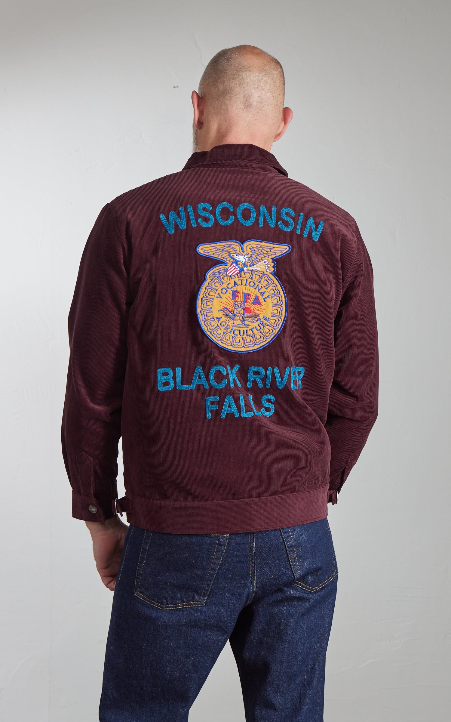 Houston Corduroy Embroidery FFA Jacket Burgundy