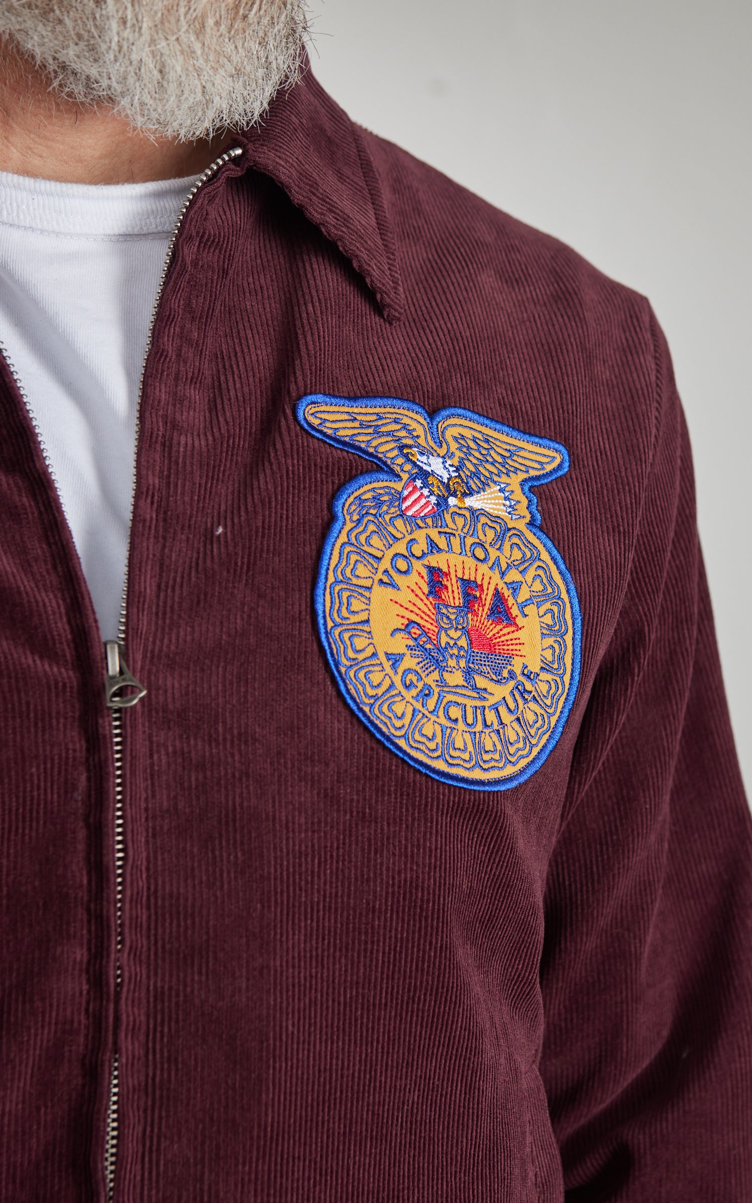 Houston Corduroy Embroidery FFA Jacket Burgundy