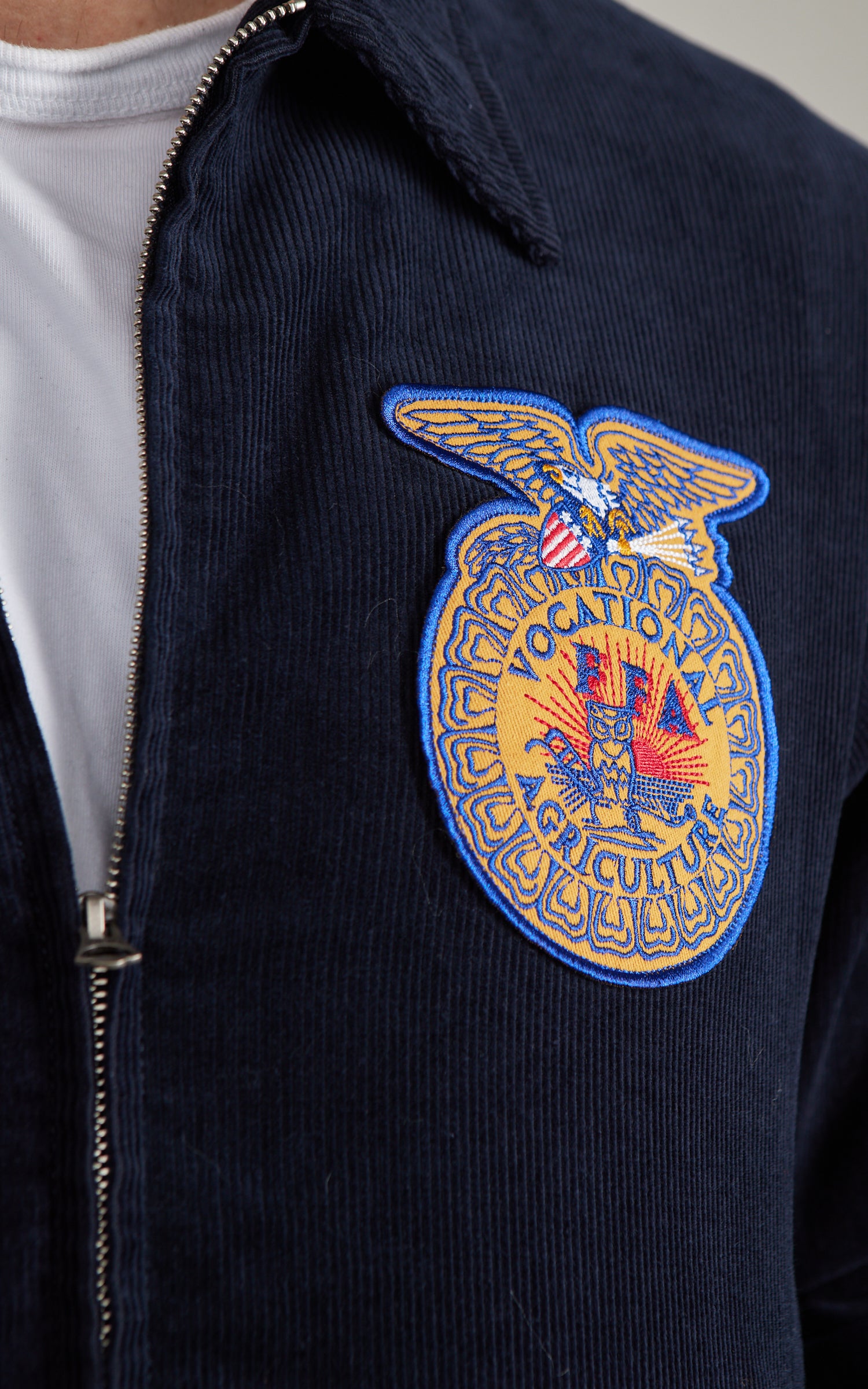 Houston Corduroy Embroidery FFA Jacket Navy