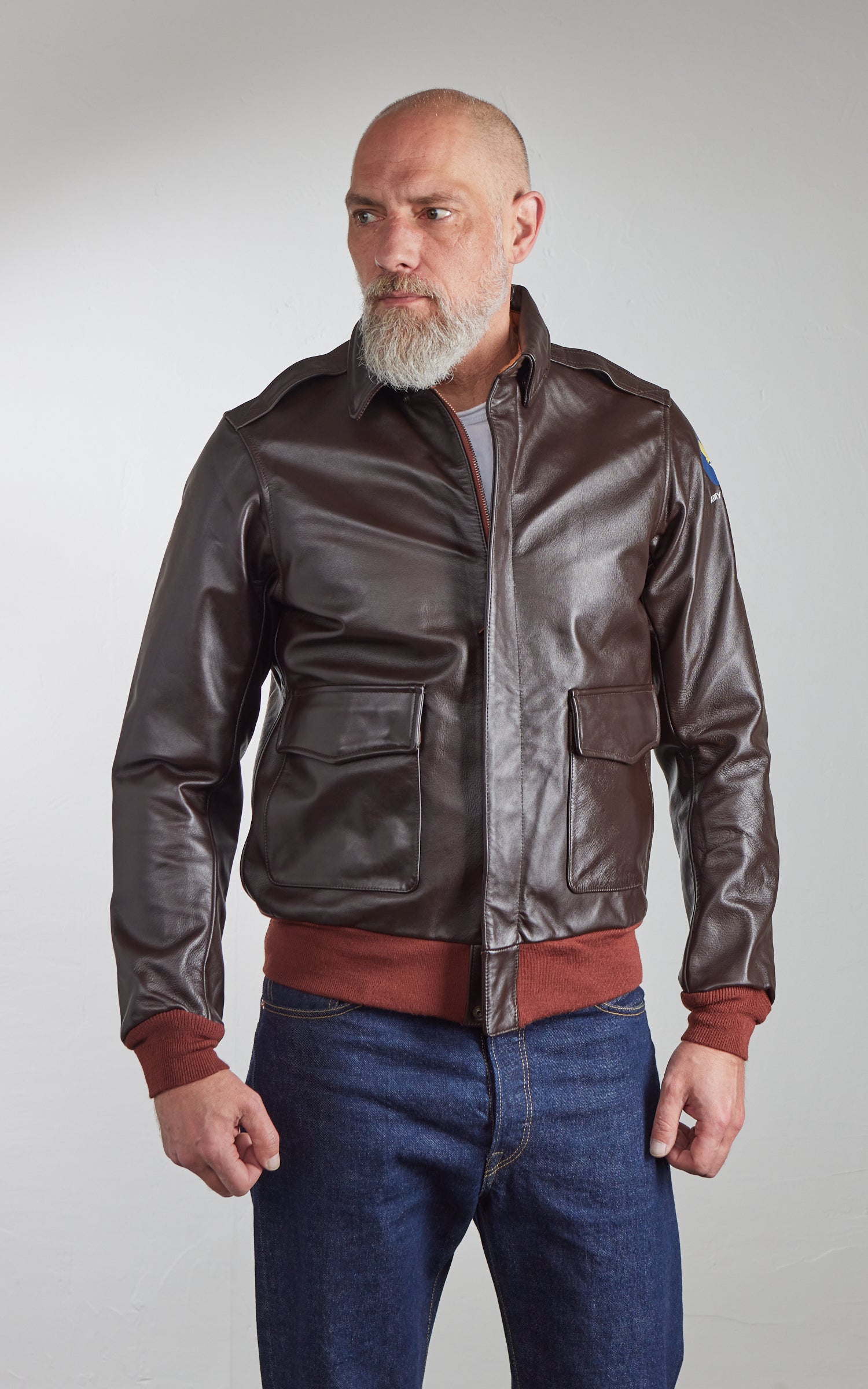 Houston A-2 Leather Jacket Horsehide Brown