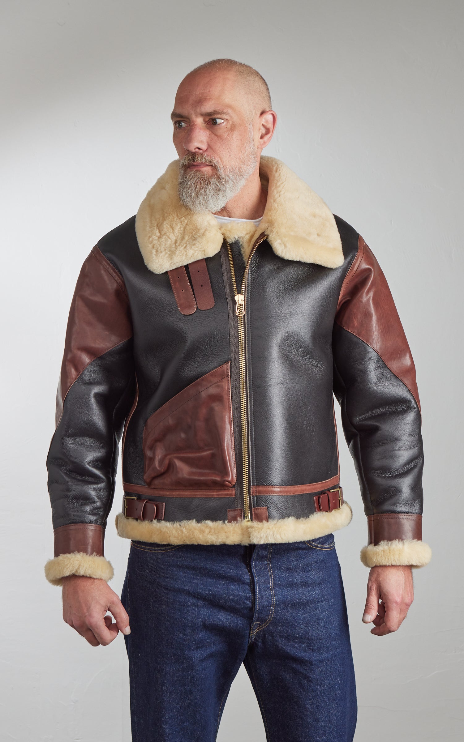 Houston Mouton B-3 1Pocket Flight Jacket Brown