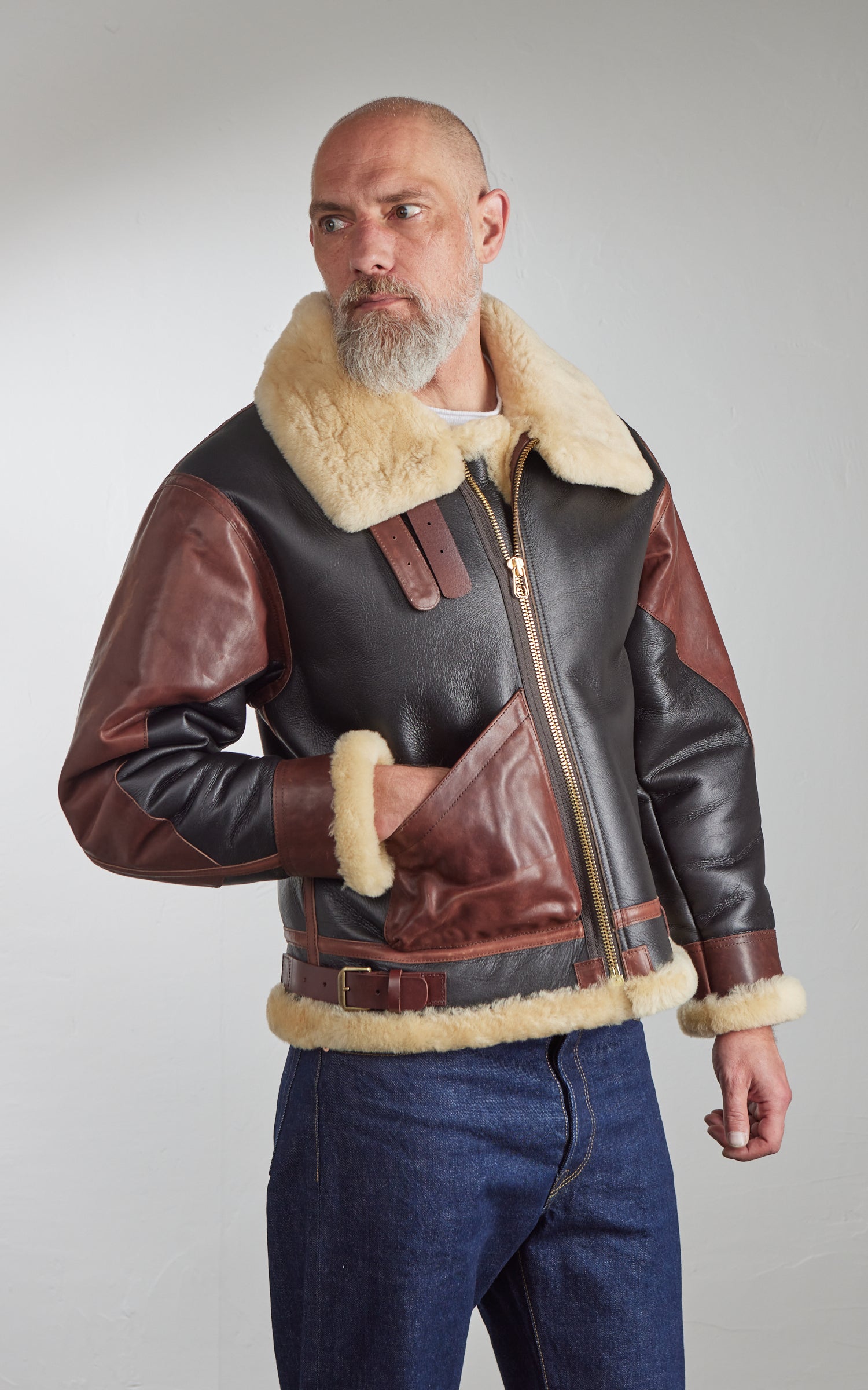 Houston Mouton B-3 1Pocket Flight Jacket Brown