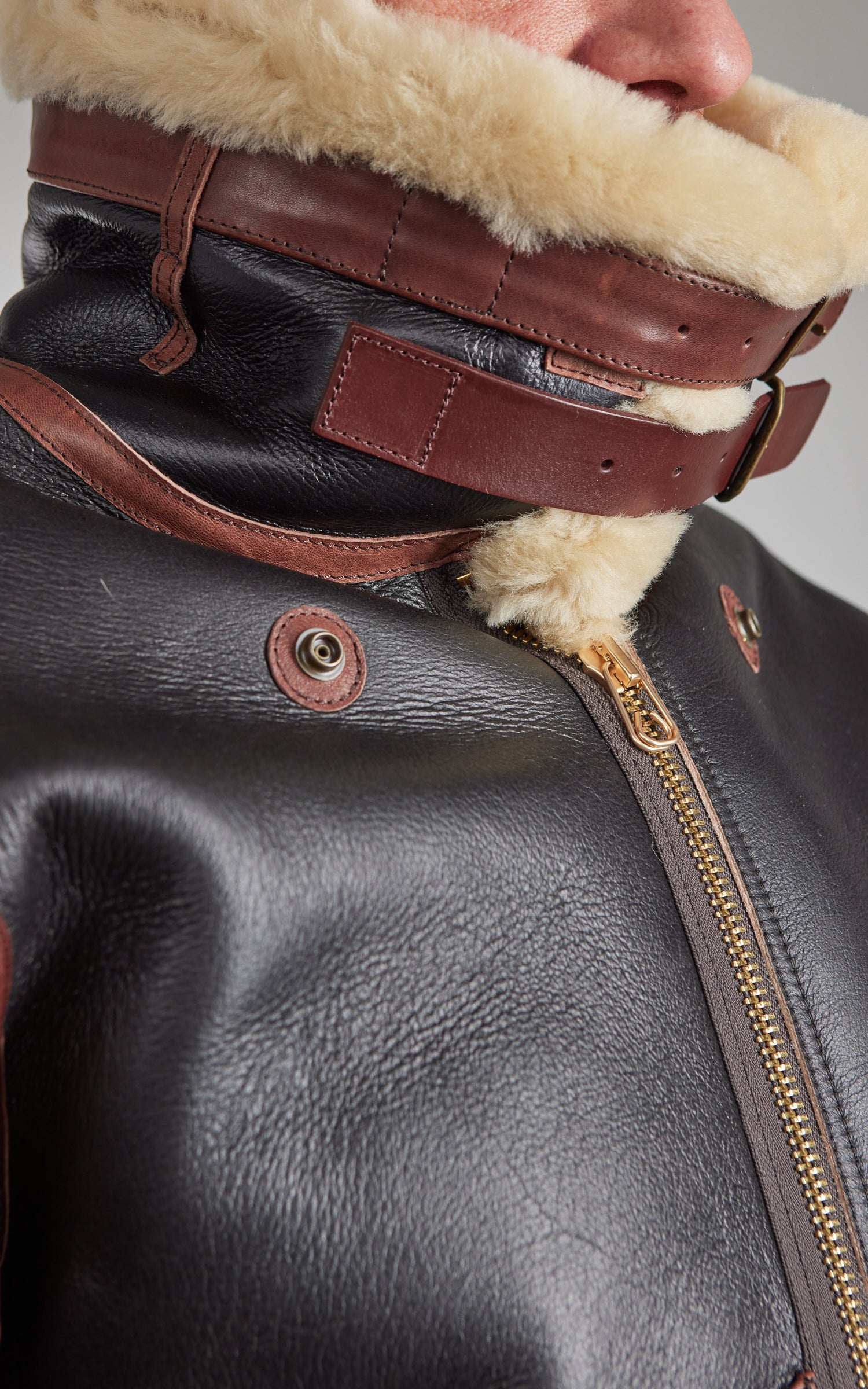 Houston Mouton B-3 1Pocket Flight Jacket Brown