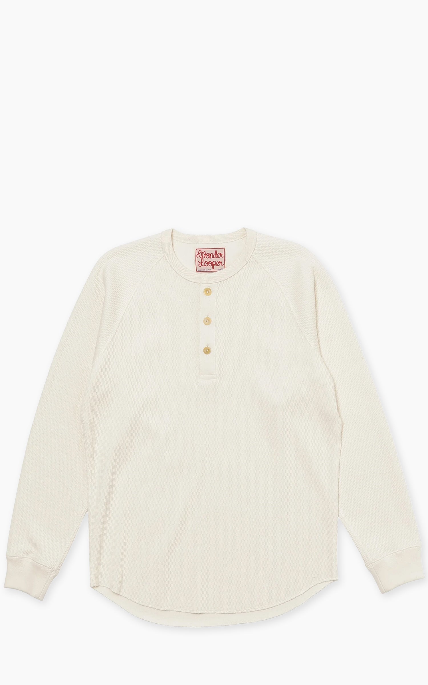 Wonder Looper Henley Cashmere Blend Honeycomb Ecru