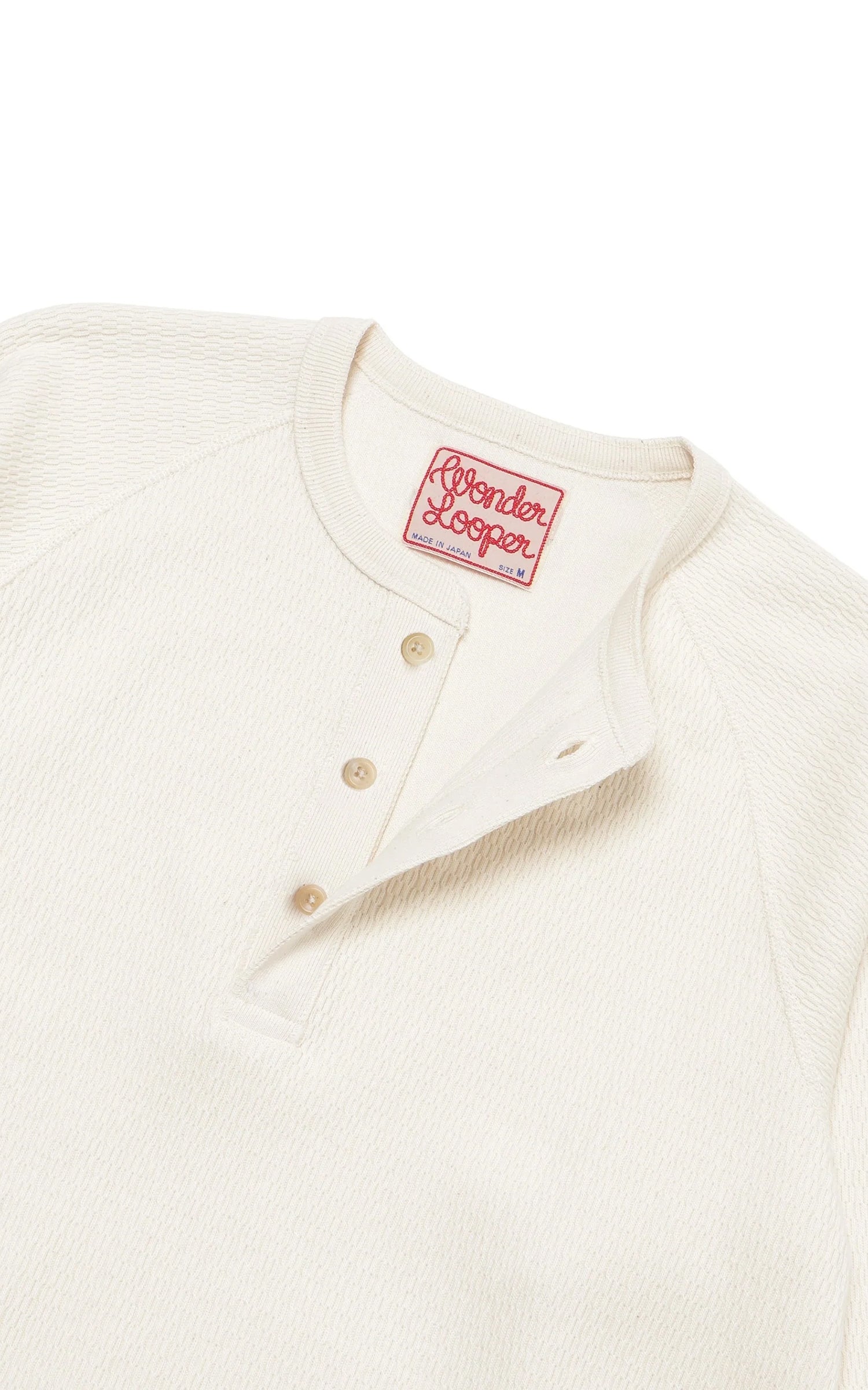 Wonder Looper Henley Cashmere Blend Honeycomb Ecru