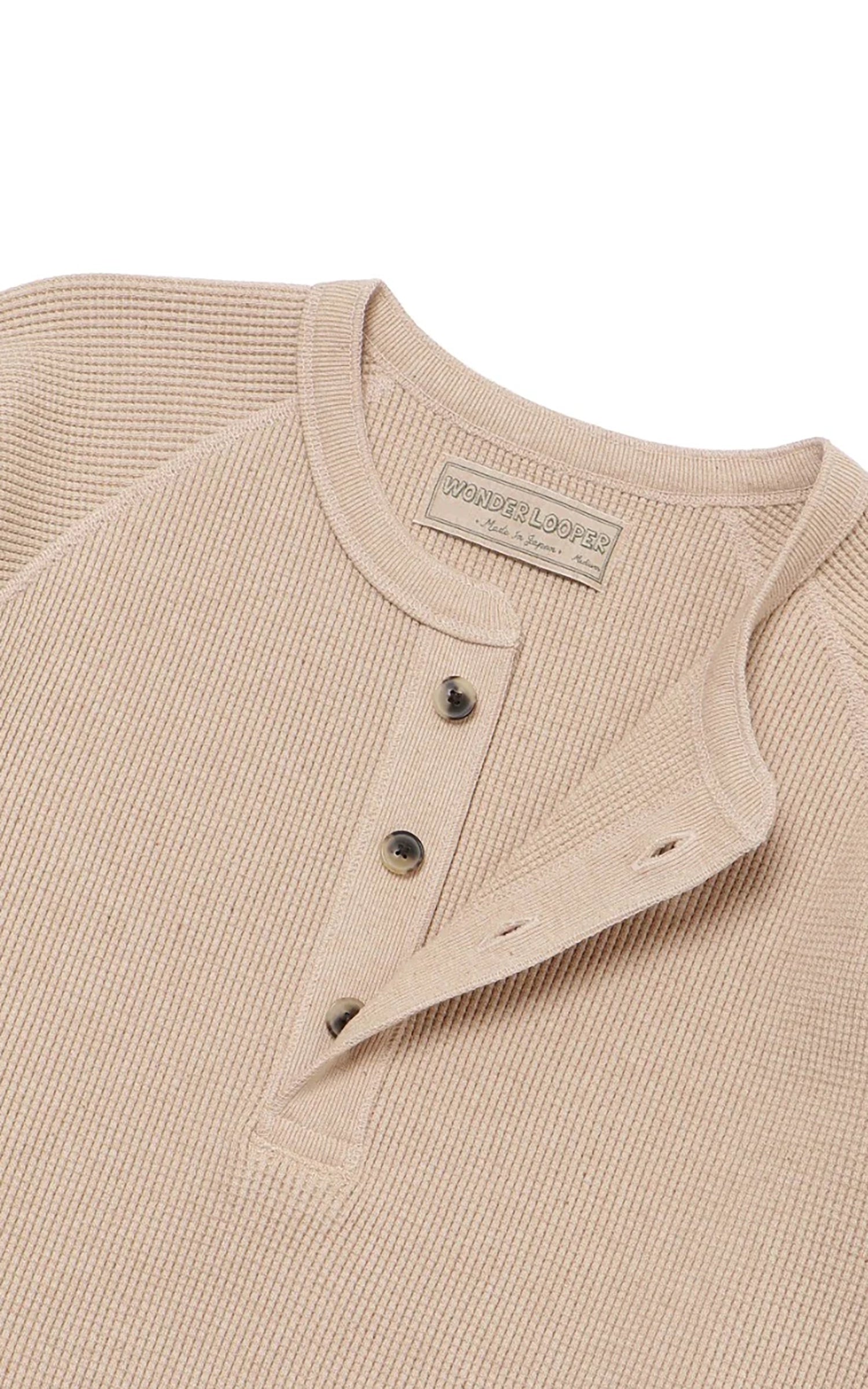 Foxfibre® Heavyweight Waffle Henley Coyote 15