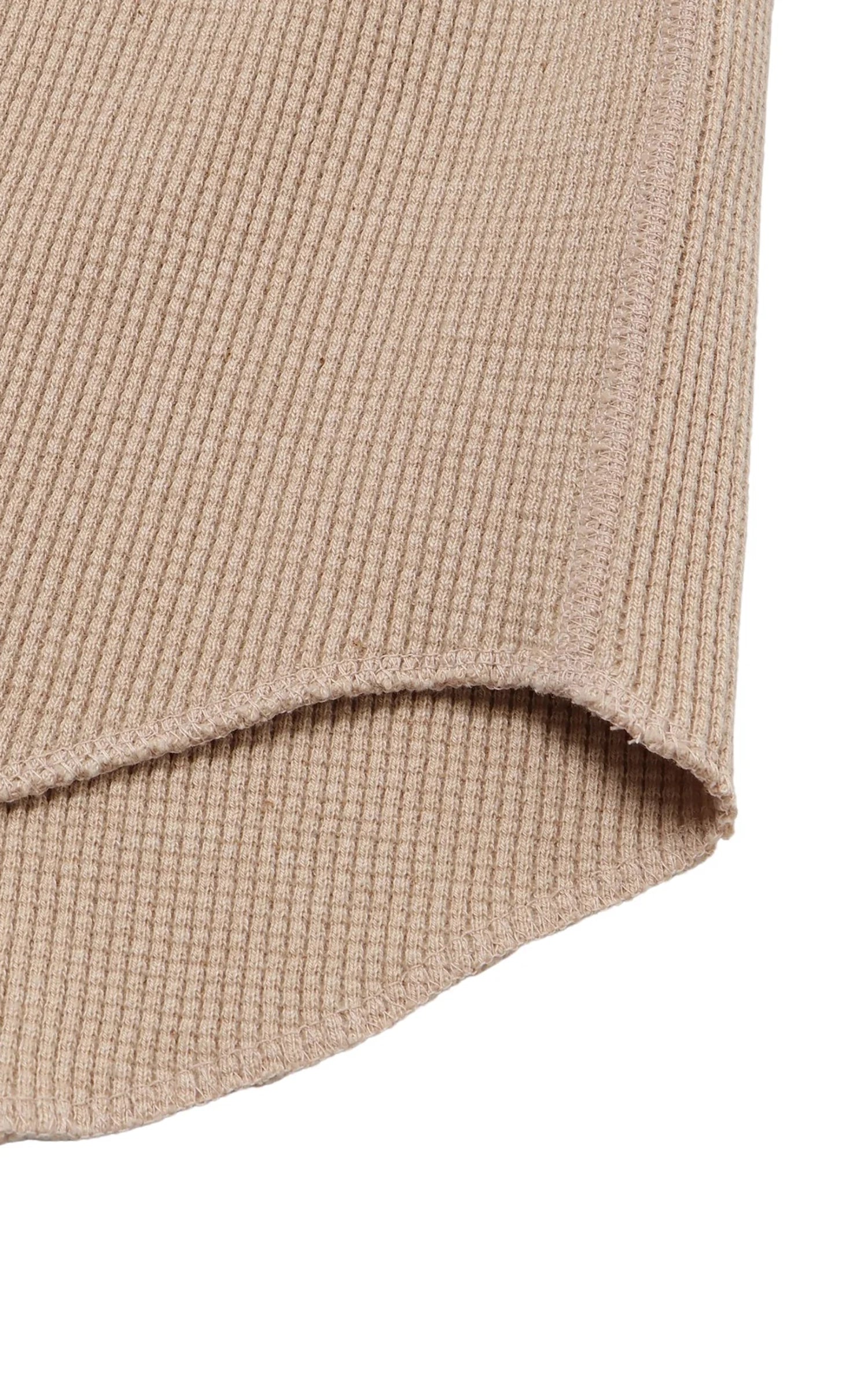 Foxfibre® Heavyweight Waffle Henley Coyote 15