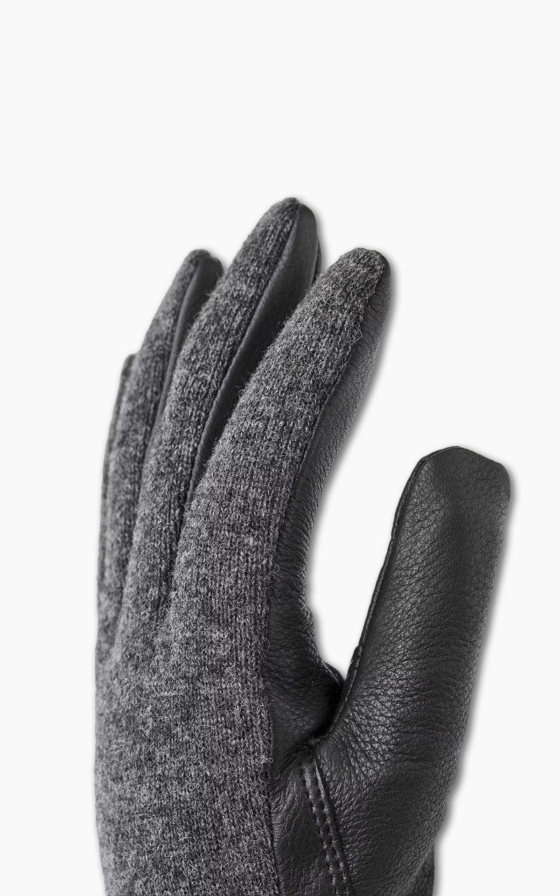 Hestra Deerskin Wool Tricot Charcoal/Black