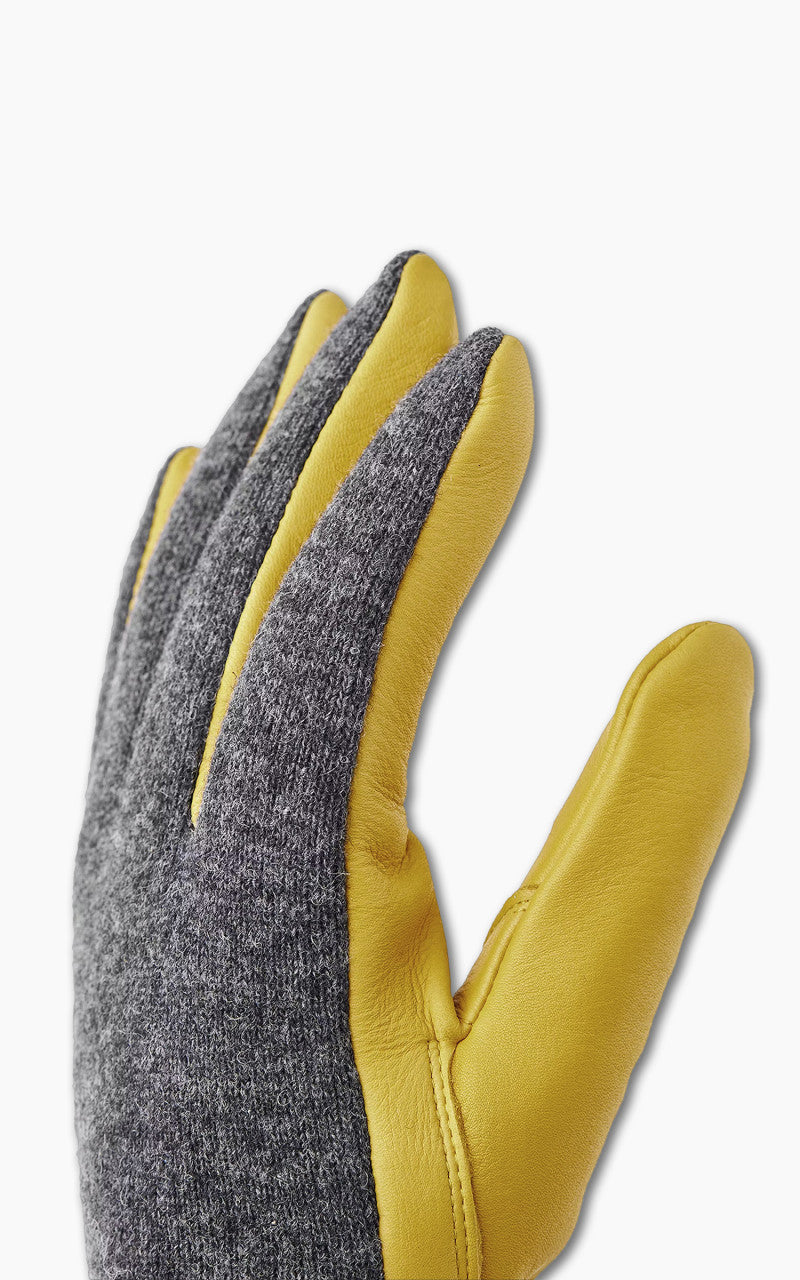 Hestra Deerskin Wool Tricot Charcoal/Natural Yellow