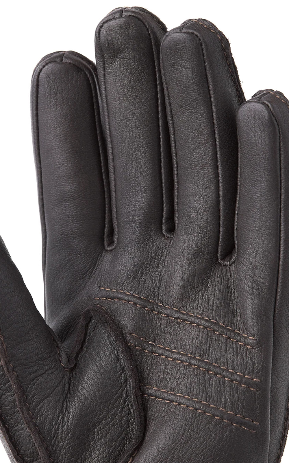 Hestra Deerskin Primaloft Rib Dark Brown