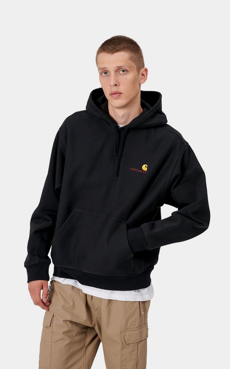 Carhartt WIP Hooded American Script Sweatshirt Black