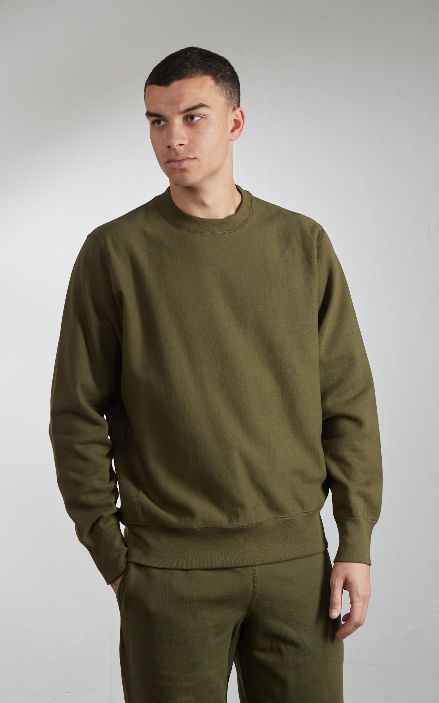 House Of Blanks Heavyweight Crewneck Sweatshirt Olive Drab