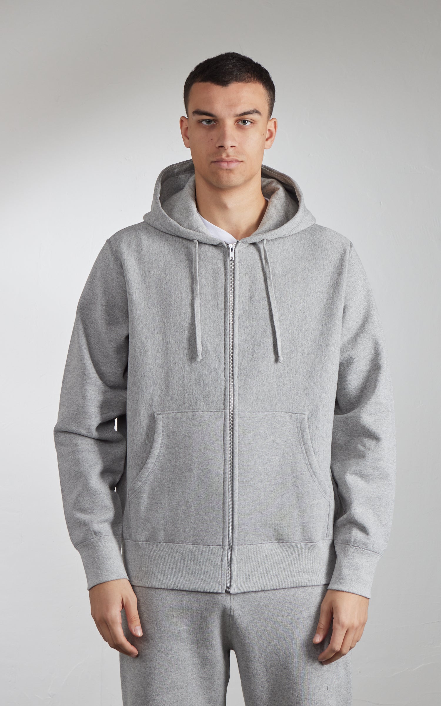 House Of Blanks Heavyweight Zip Hooded Sweatshirt Heather Grey