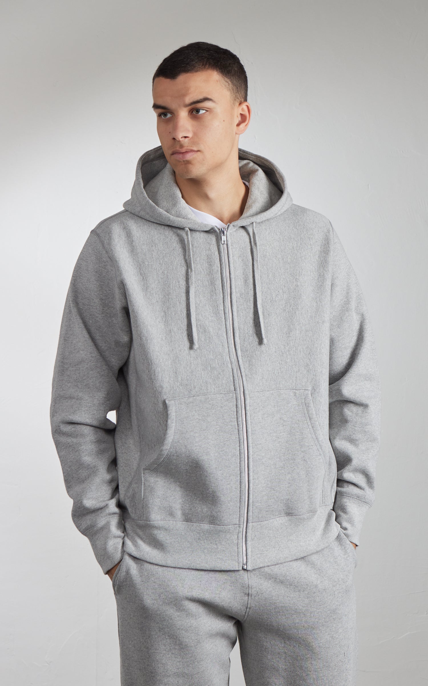 House Of Blanks Heavyweight Zip Hooded Sweatshirt Heather Grey