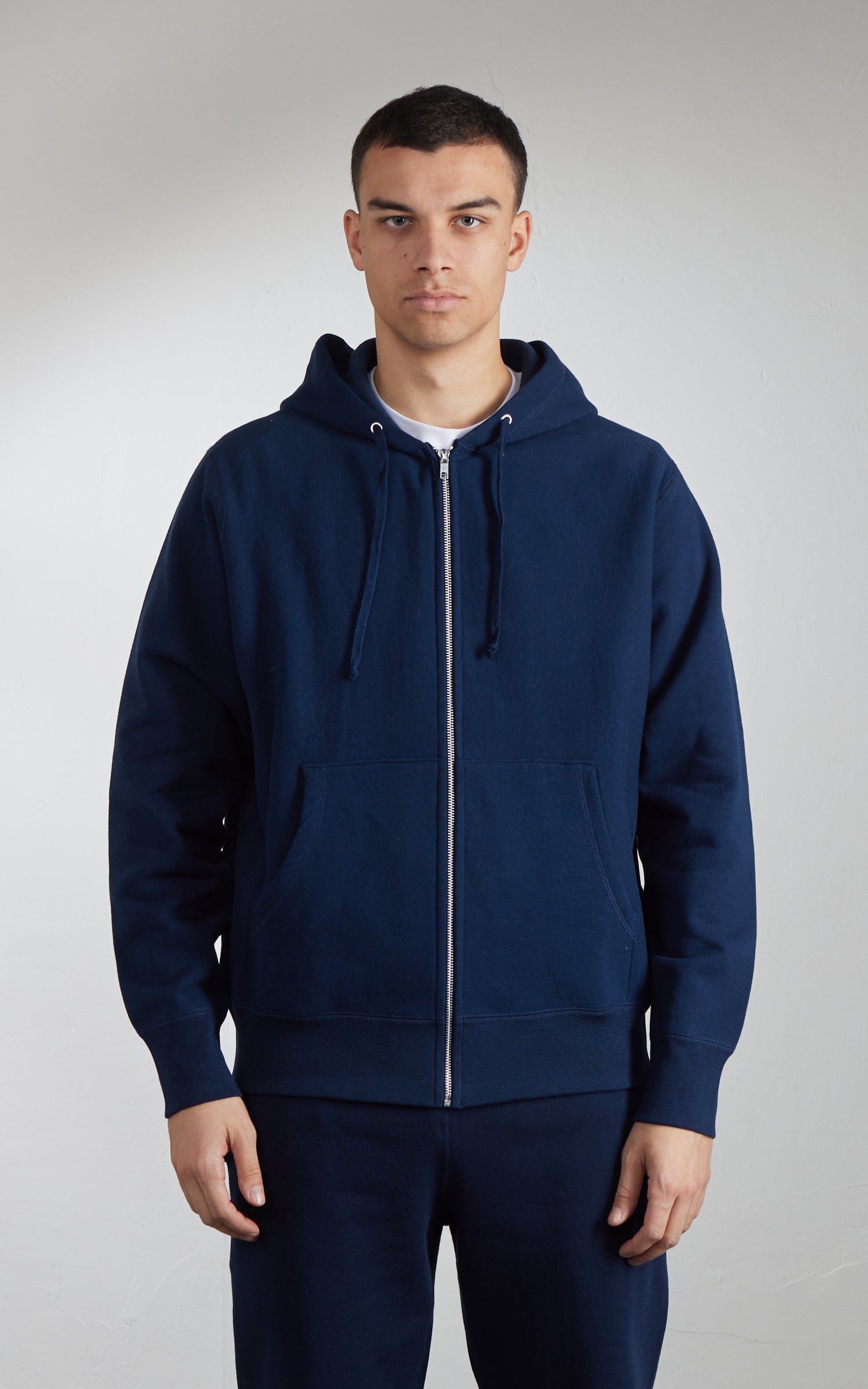 House Of Blanks Heavyweight Zip Hooded Sweatshirt Navy