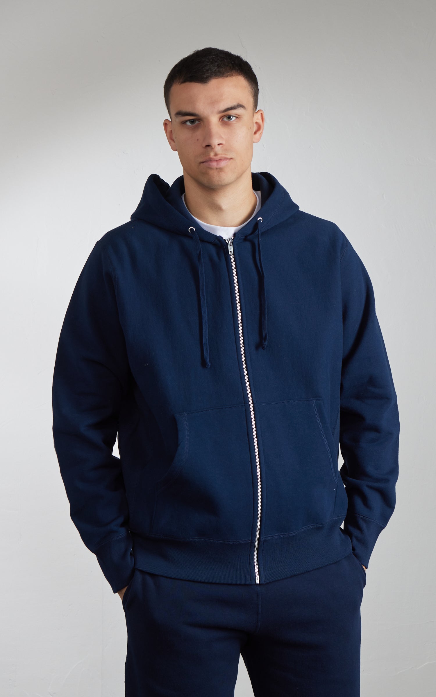 House Of Blanks Heavyweight Zip Hooded Sweatshirt Navy
