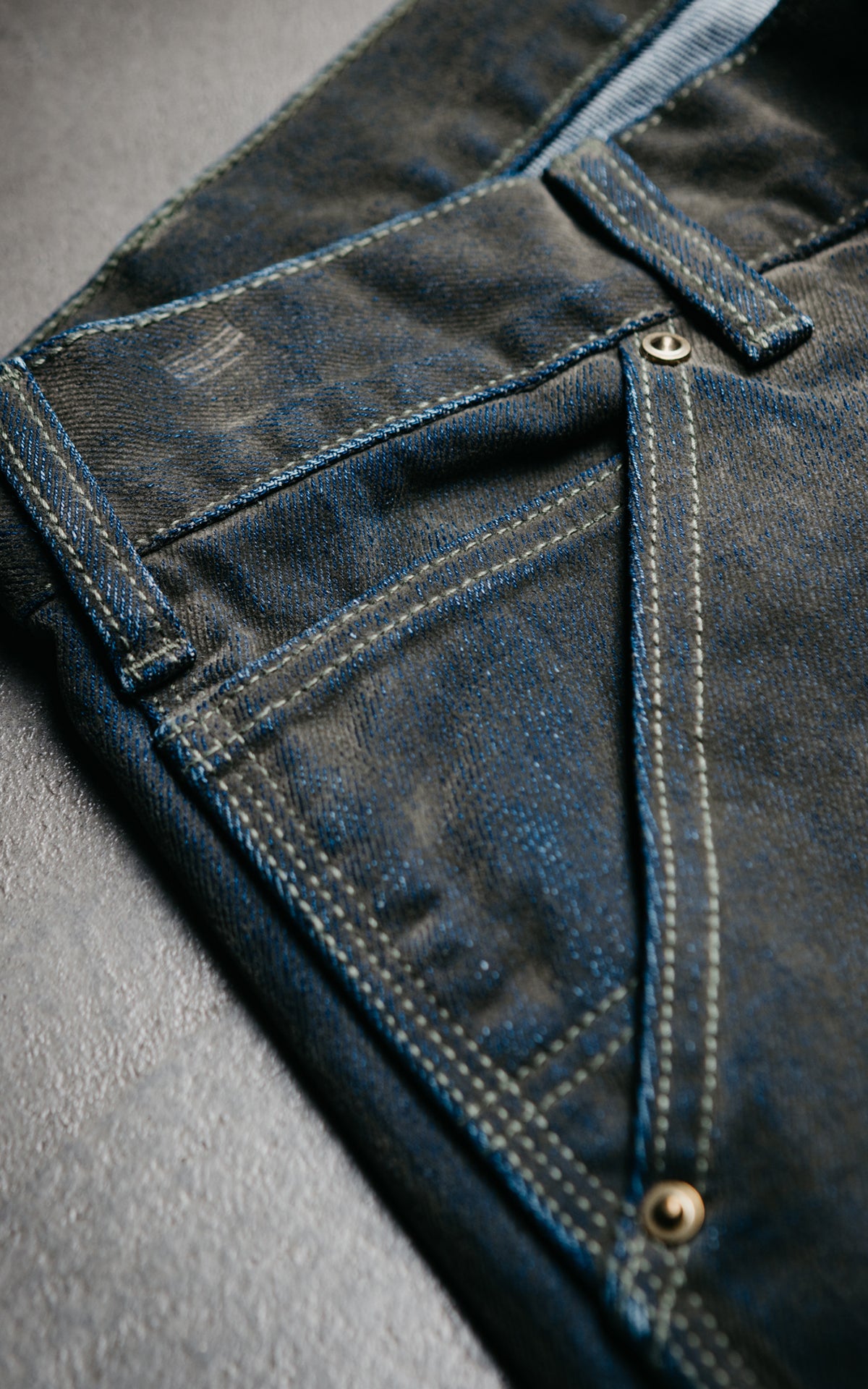 Houston Flocky Denim Painter Pants Olive