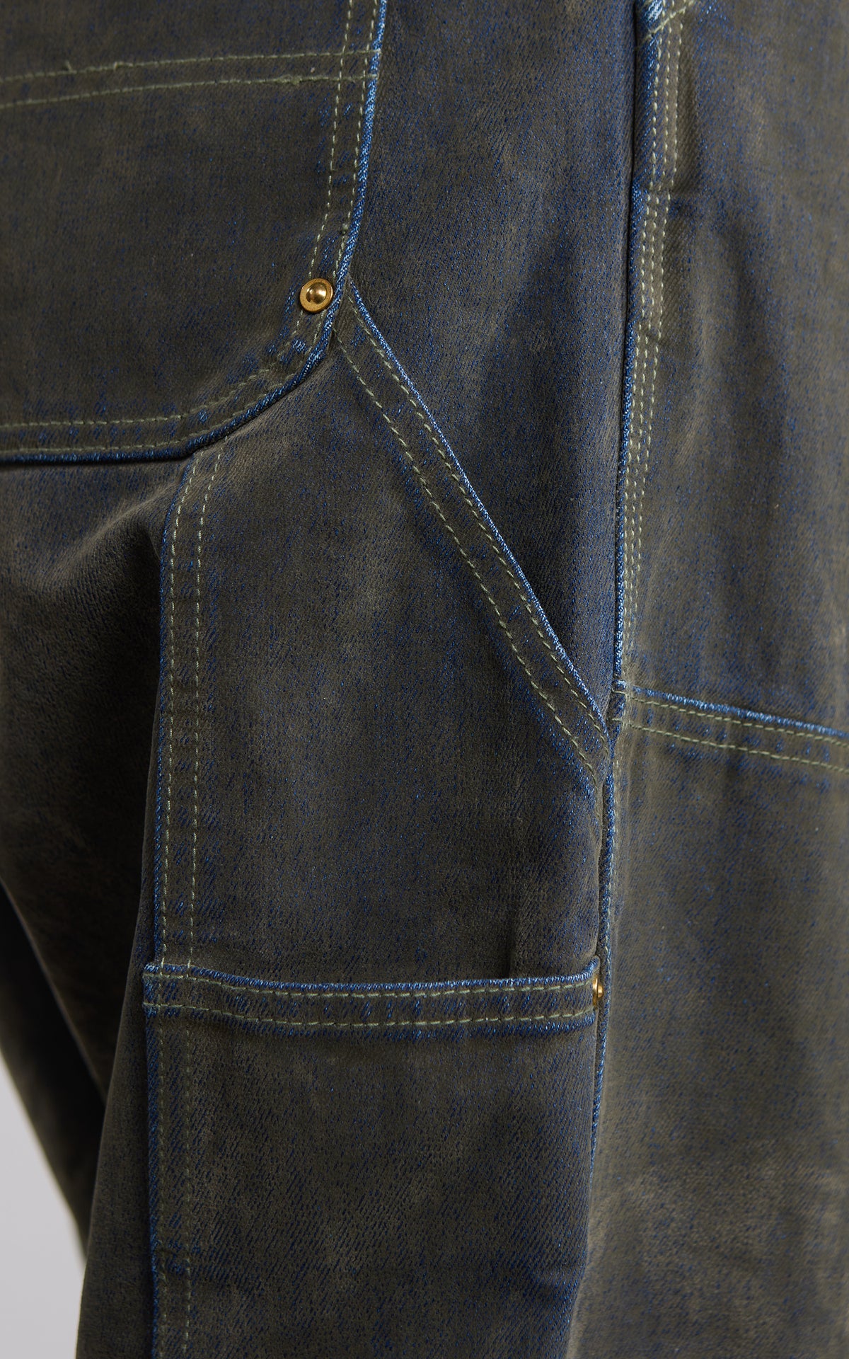 Houston Flocky Denim Painter Pants Olive