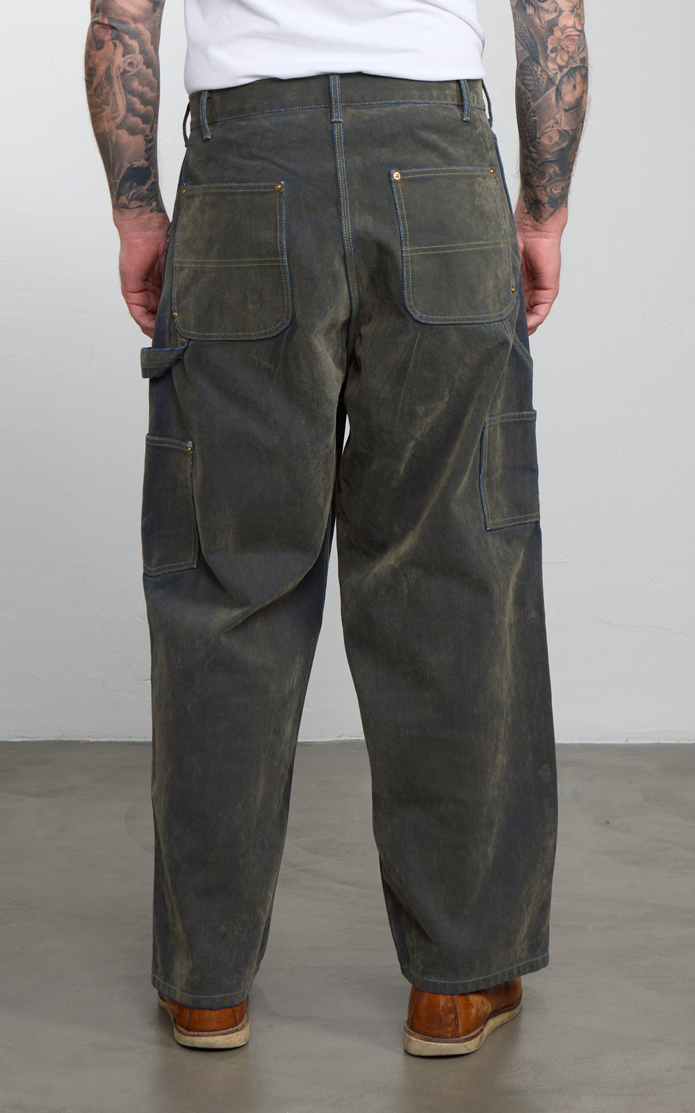 Houston Flocky Denim Painter Pants Olive