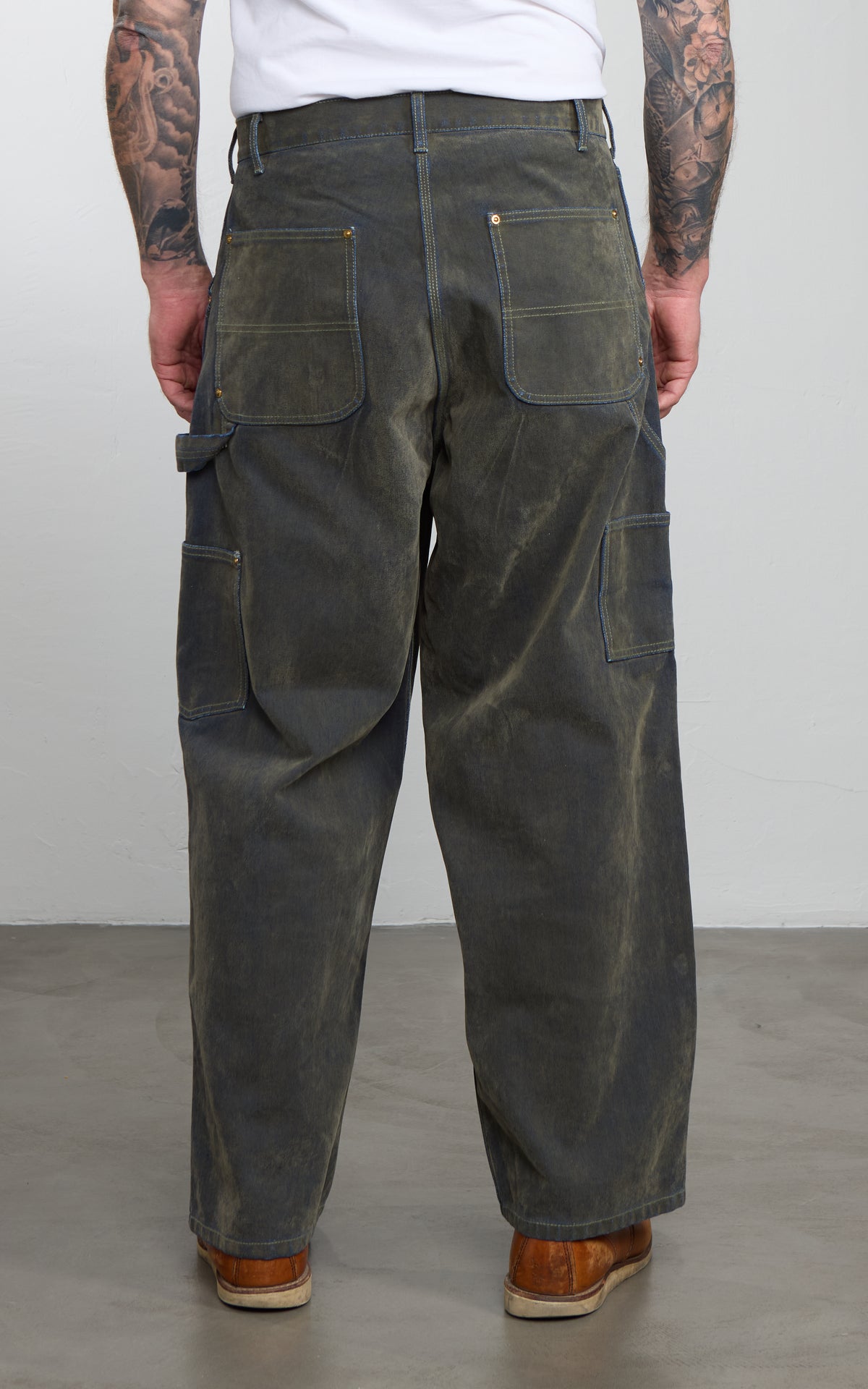 Houston Flocky Denim Painter Pants Olive