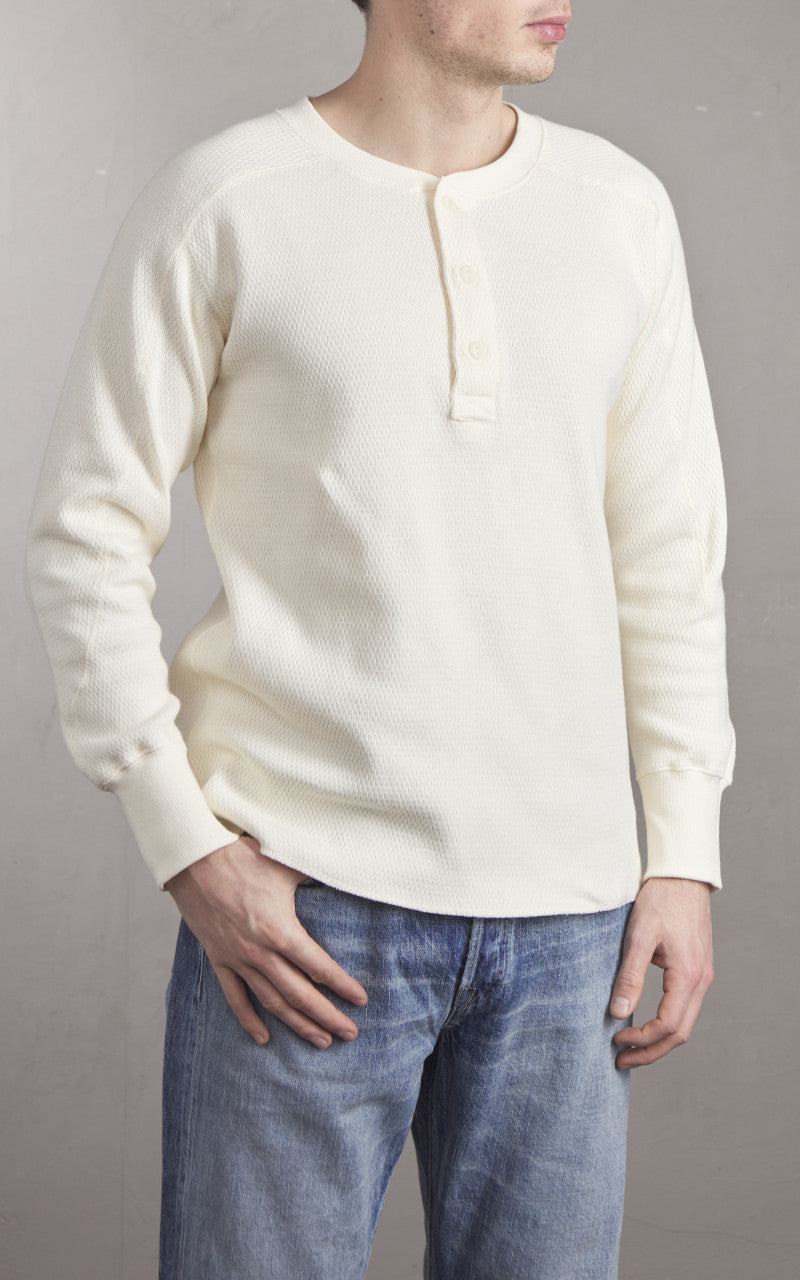 Houston Heavy Thermal L/S Henley Offwhite