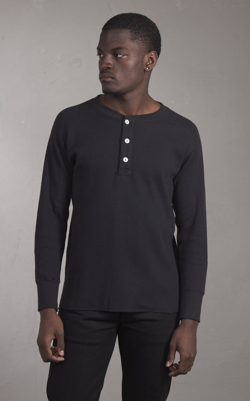 Houston Heavy Thermal L/S Henley Black