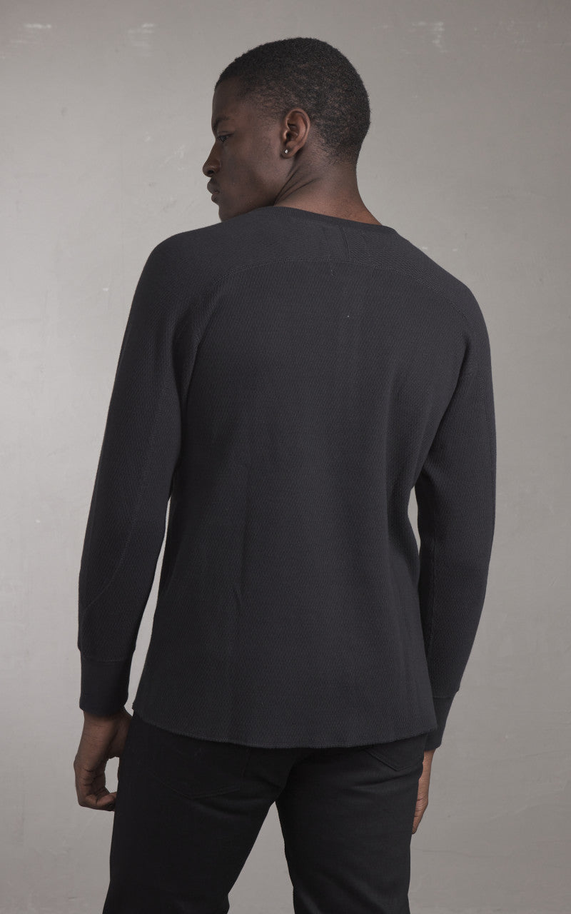 Houston Heavy Thermal L/S Henley Black