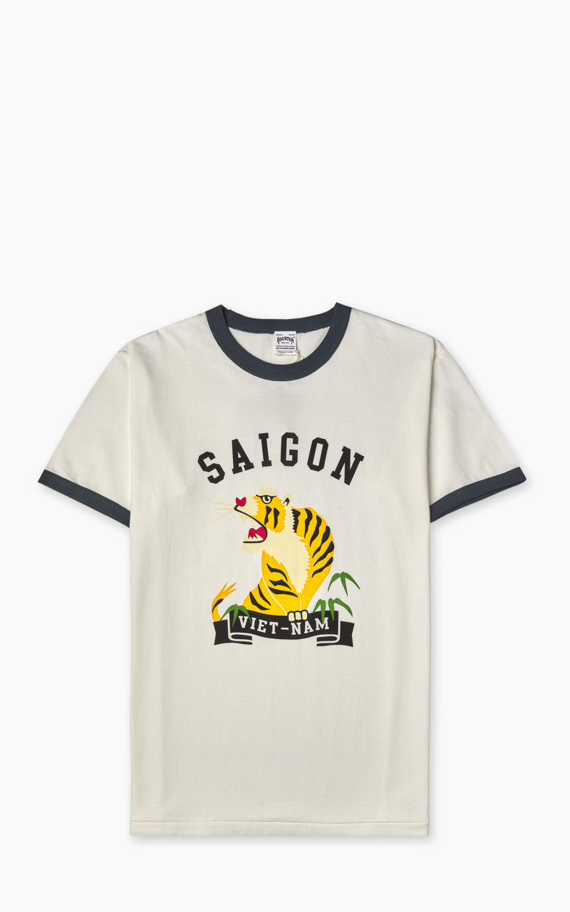 Houston Tiger Ringer T-Shirt White/Navy
