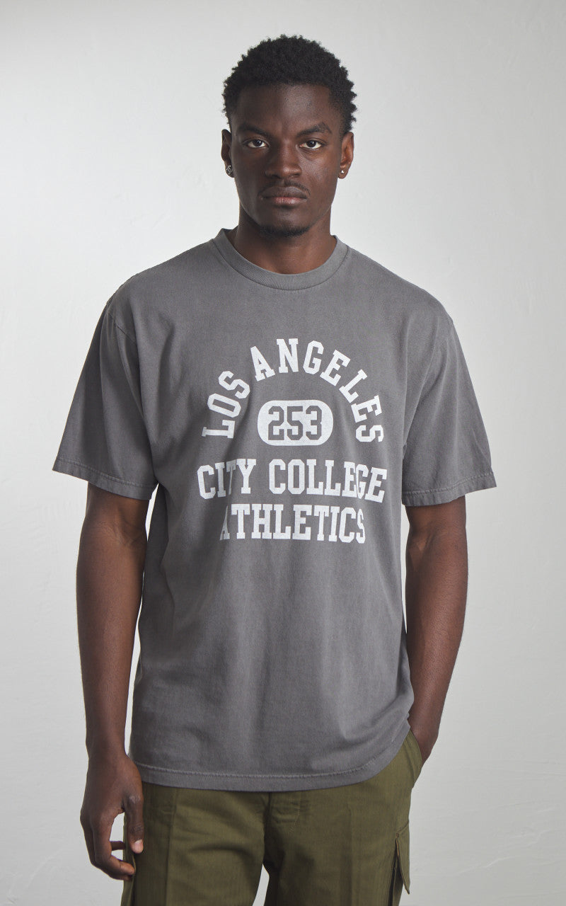 Houston Pigment Dyed (Los Angeles) Print T-Shirt Black