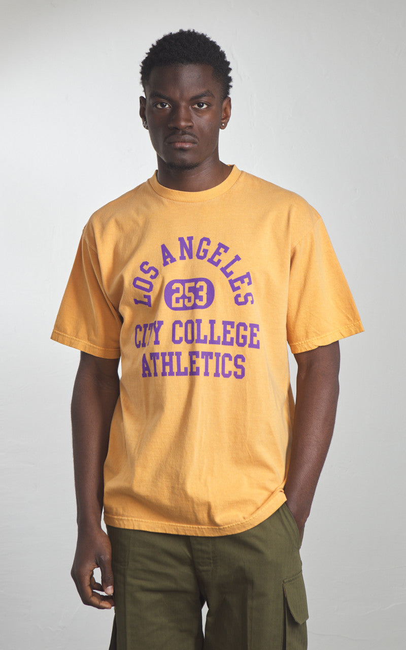 Houston Pigment Dyed (Los Angeles) Print T-Shirt Yellow