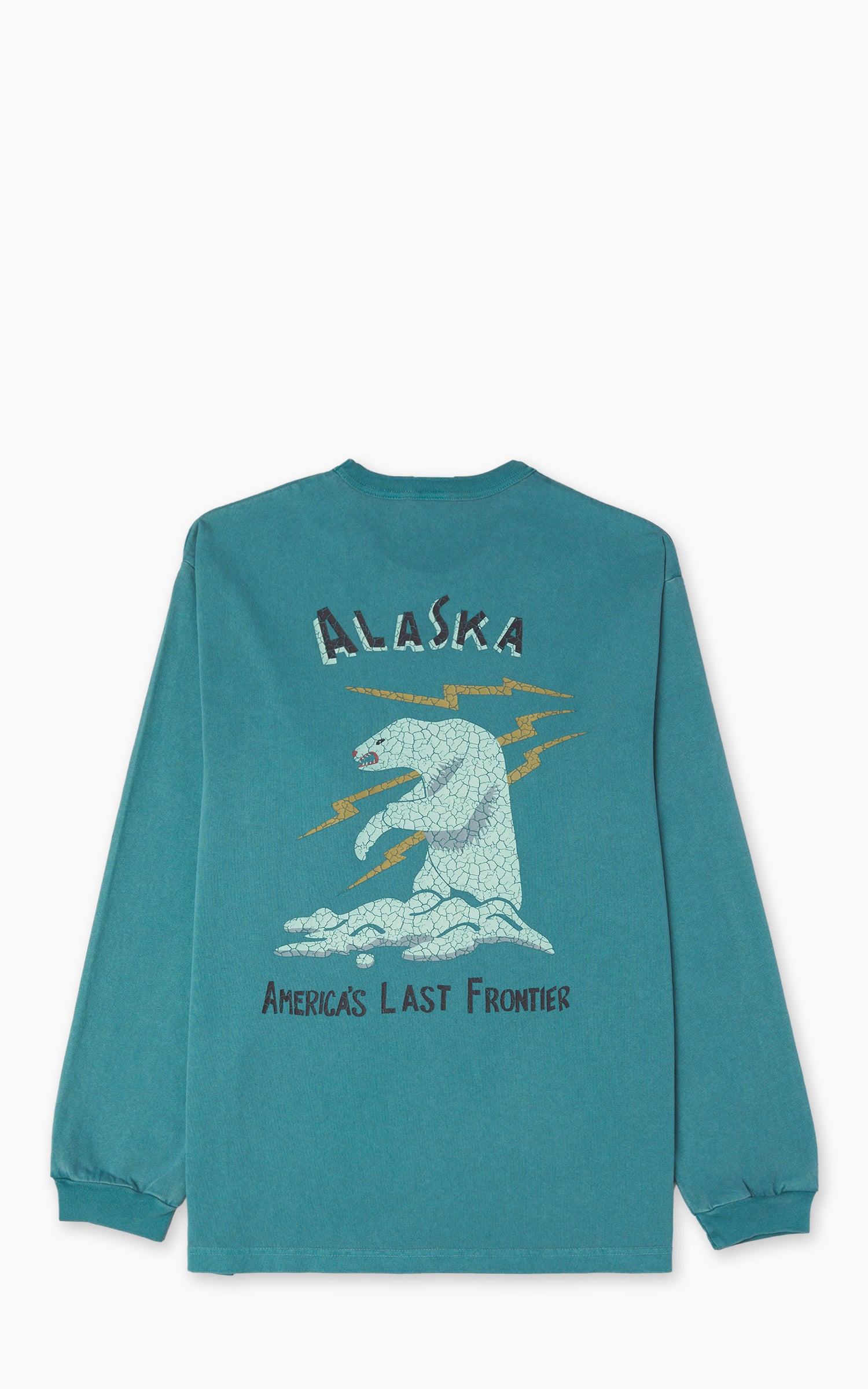 Houston US Cotton Pigment Print (Alaska) L/S T-Shirt Turquoise