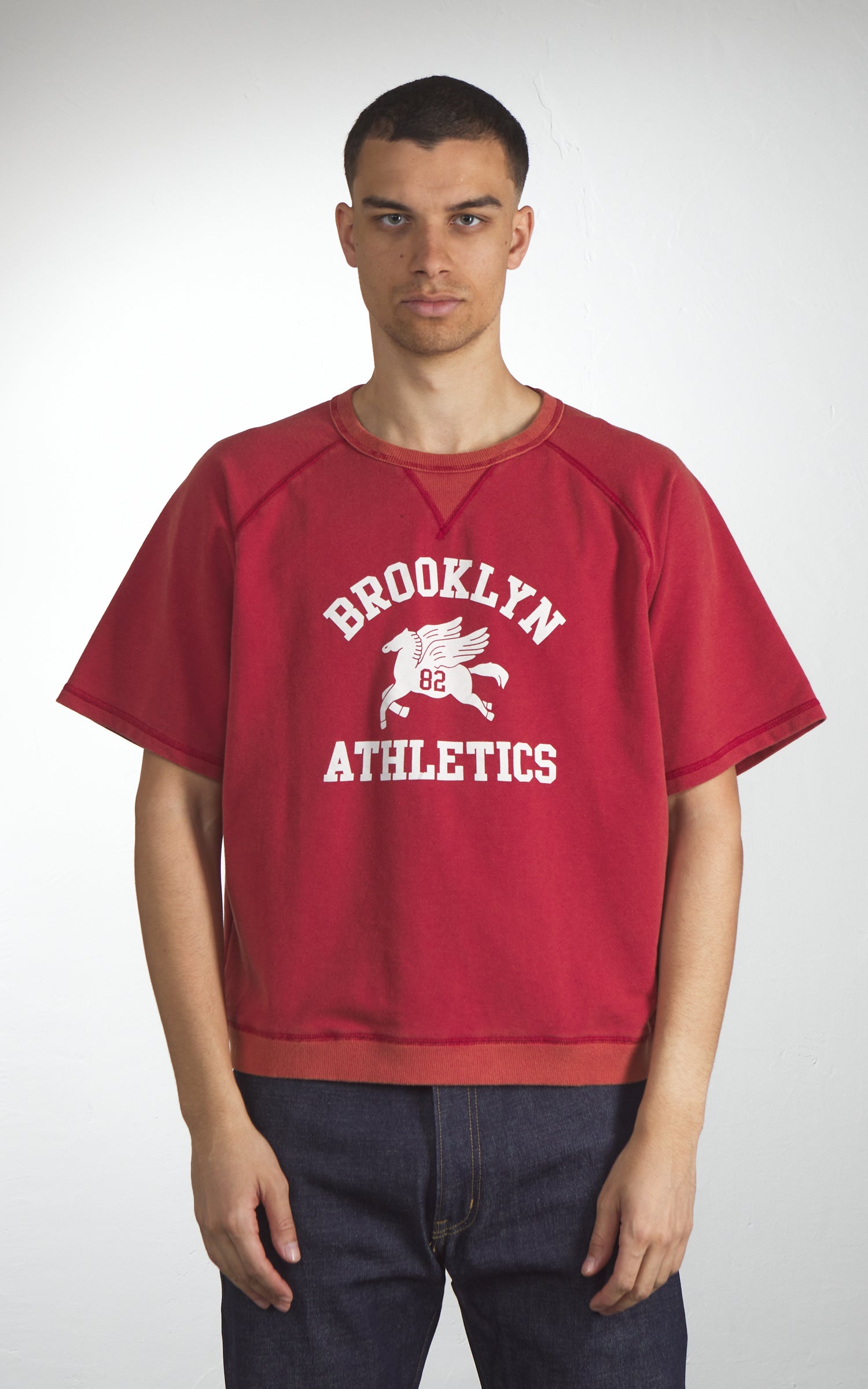 Houston Powder Wash S/S Sweat (Brooklyn) Red